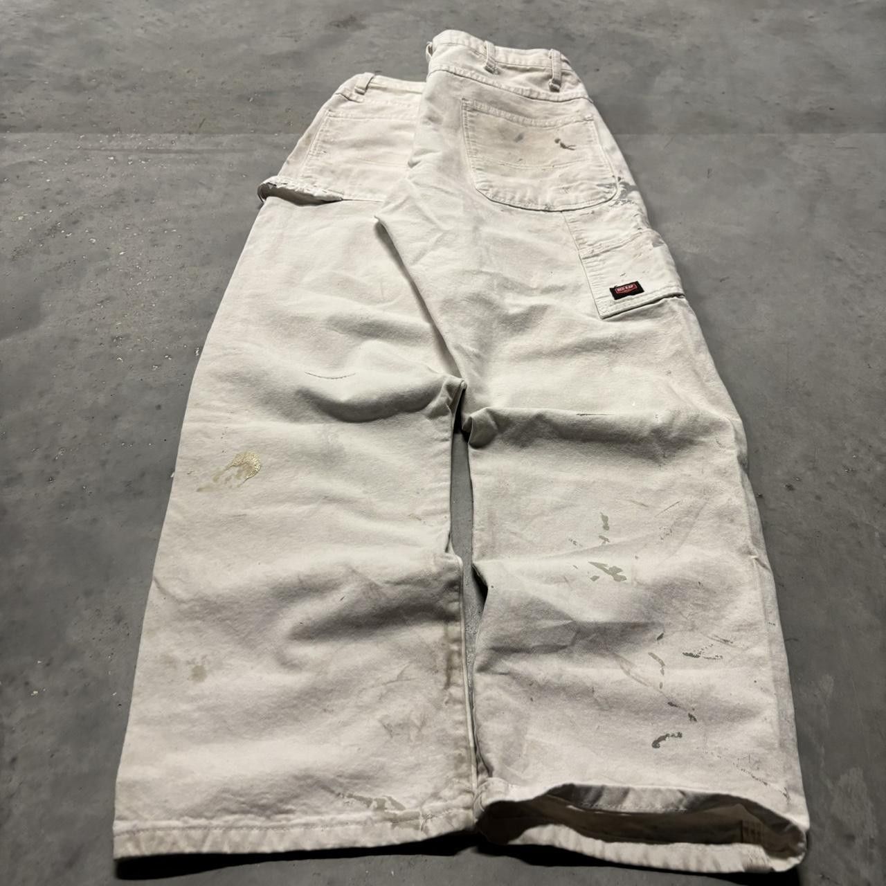 Vintage Crazy Vintage 90s Grunge White Paint Splatter Skater Workwear Carpenter Pants! Size US 32 / EU 48 - 4 Thumbnail