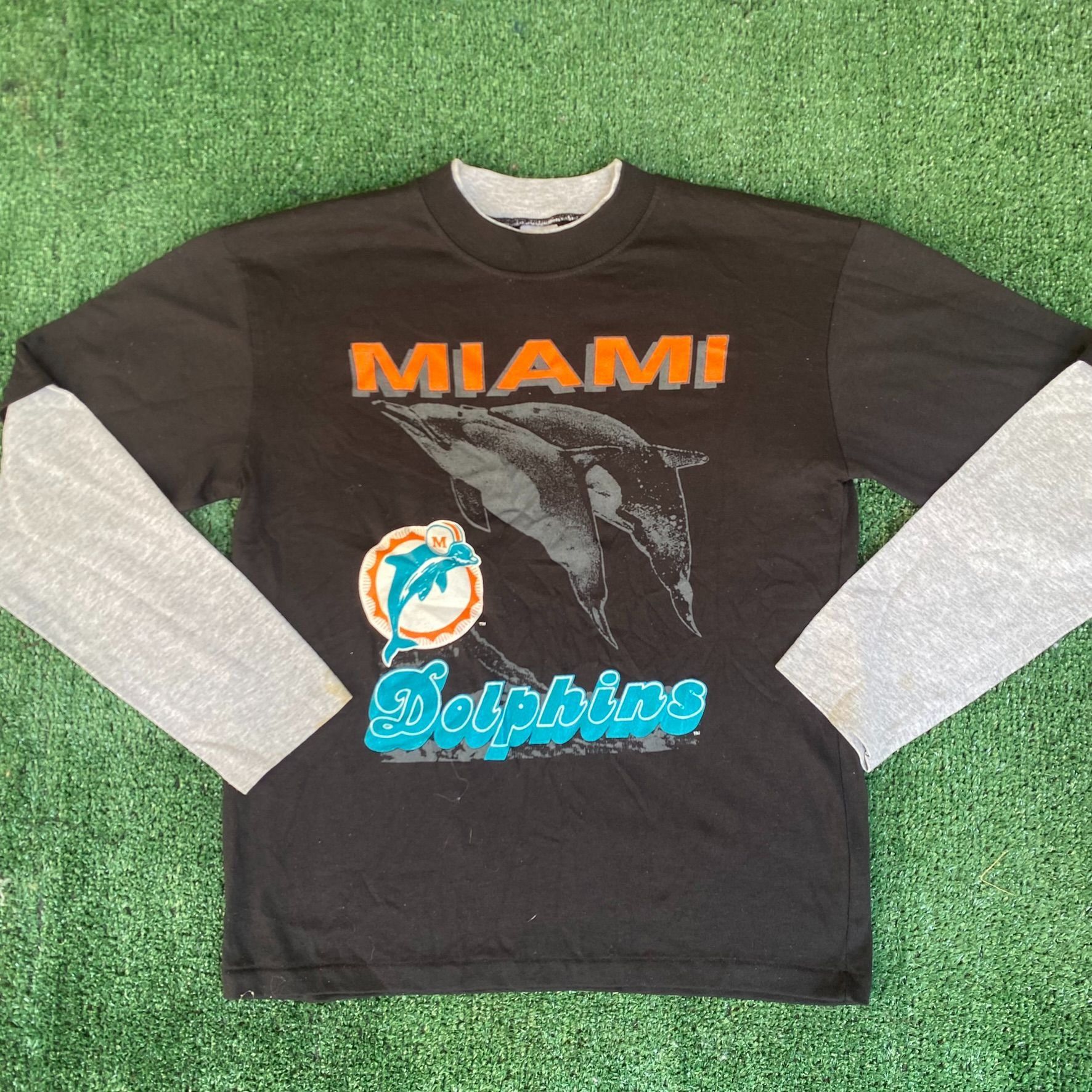 NFL Vintage 90s Miami Dolphins Shirt NFL Logo Long Sleeve Tee Size US XS / EU 42 / 0 - 1 Thumbnail
