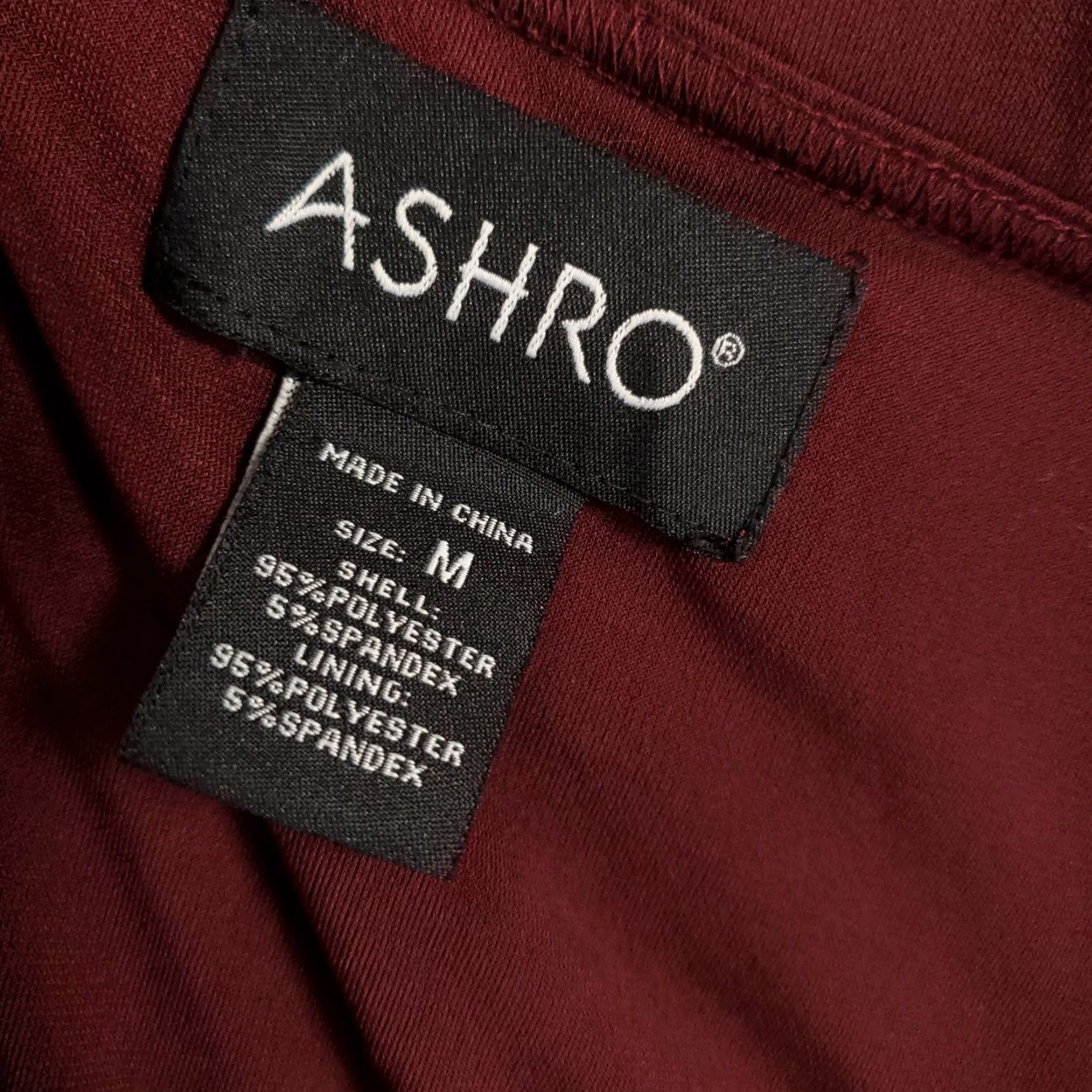 Vintage Ashro Women Skirt New Midi Size Medium Burgundy Calf Length Pull On Stretchy Lined Size 32" / US 10 / IT 46 - 5 Thumbnail