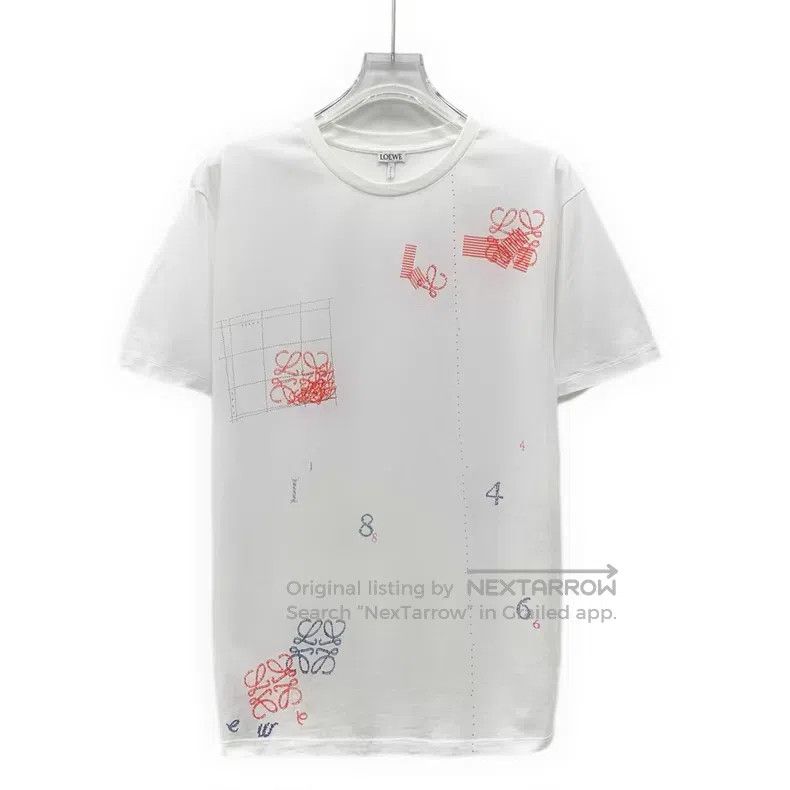 Loewe Loewe White digital logo printed cotton crew-neck short-sl Size US S / EU 44-46 / 1 - 1 Thumbnail