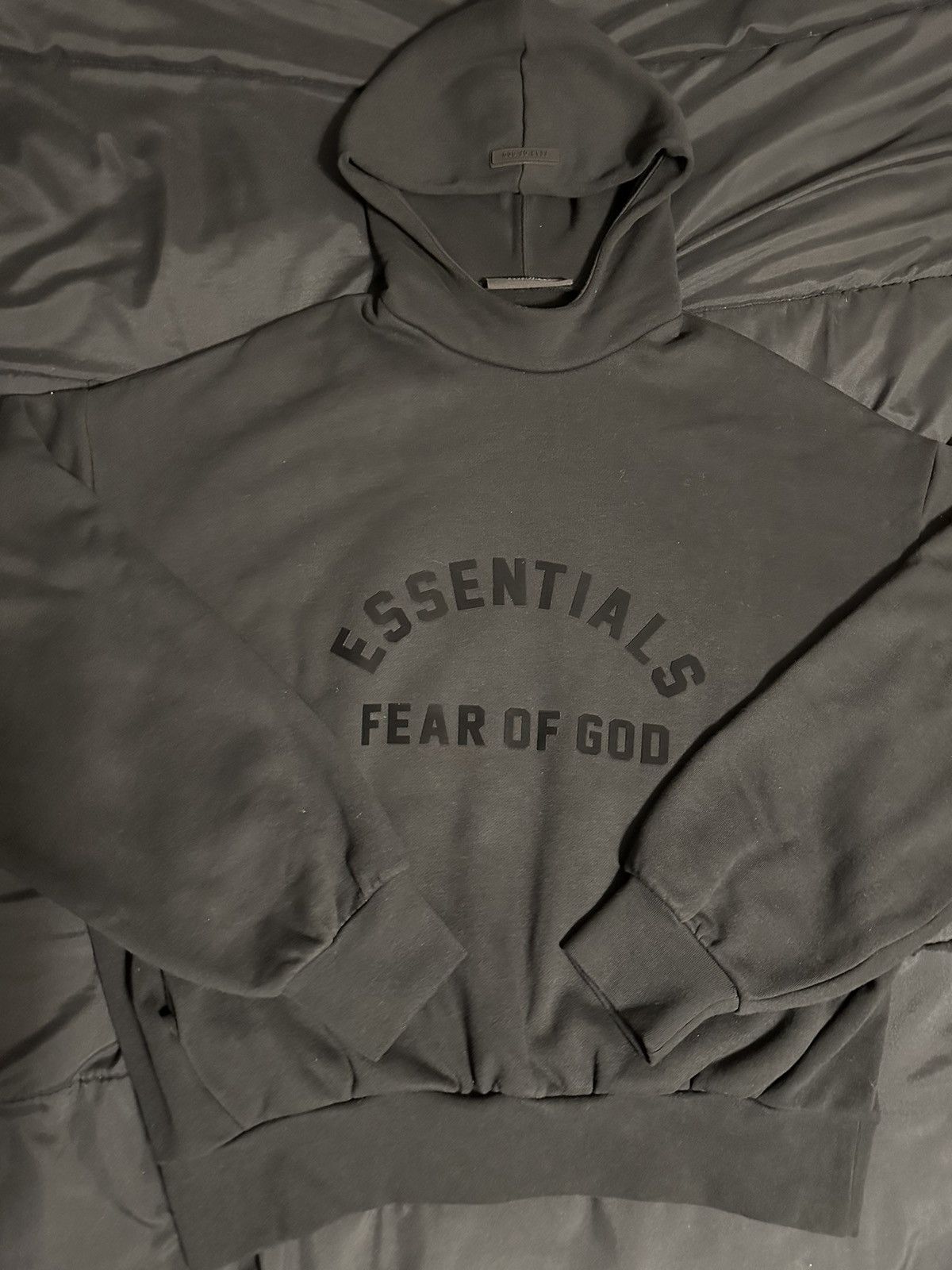 image of Essentials x Fear Of God Essential Fear Of God Hoodie in Black, Men's (Size Medium)