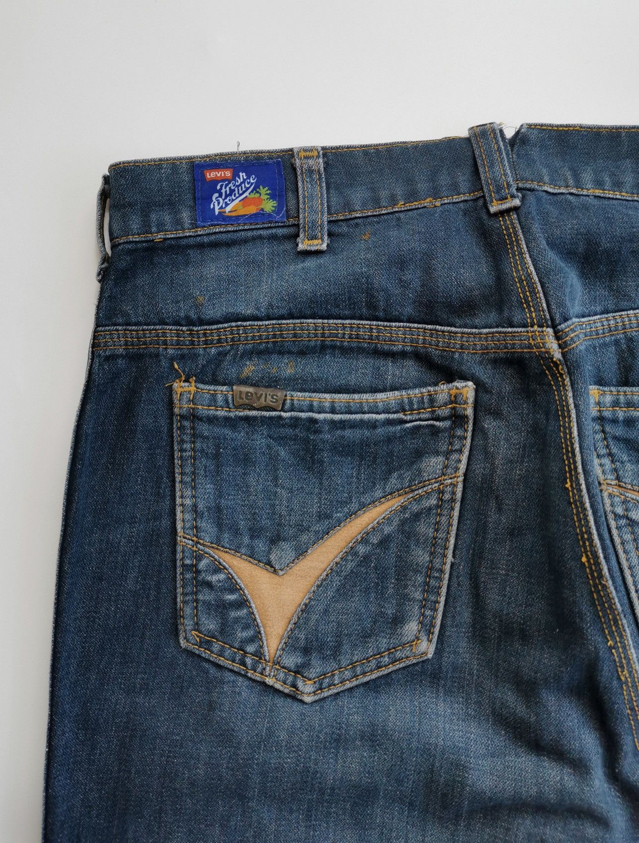 Levi's Flared Vintage 70s Levis Fresh Produce Hippie Jeans Size US 30 / EU 46 - 4 Thumbnail