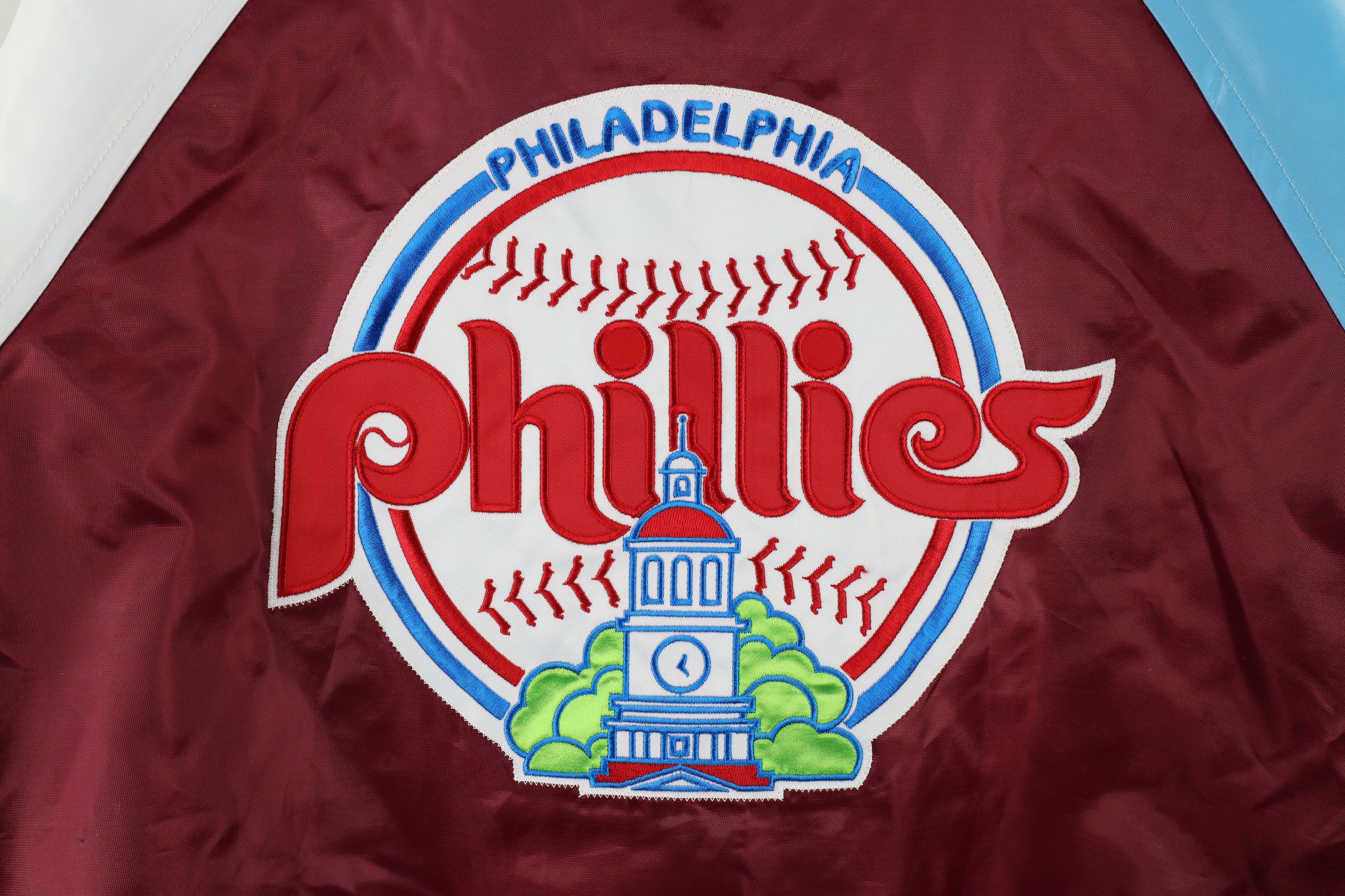 Starter × Vintage Vintage 90s Starter Philadelphia Satin Bomber Jacket Size US M / EU 48-50 / 2 - 13 Thumbnail