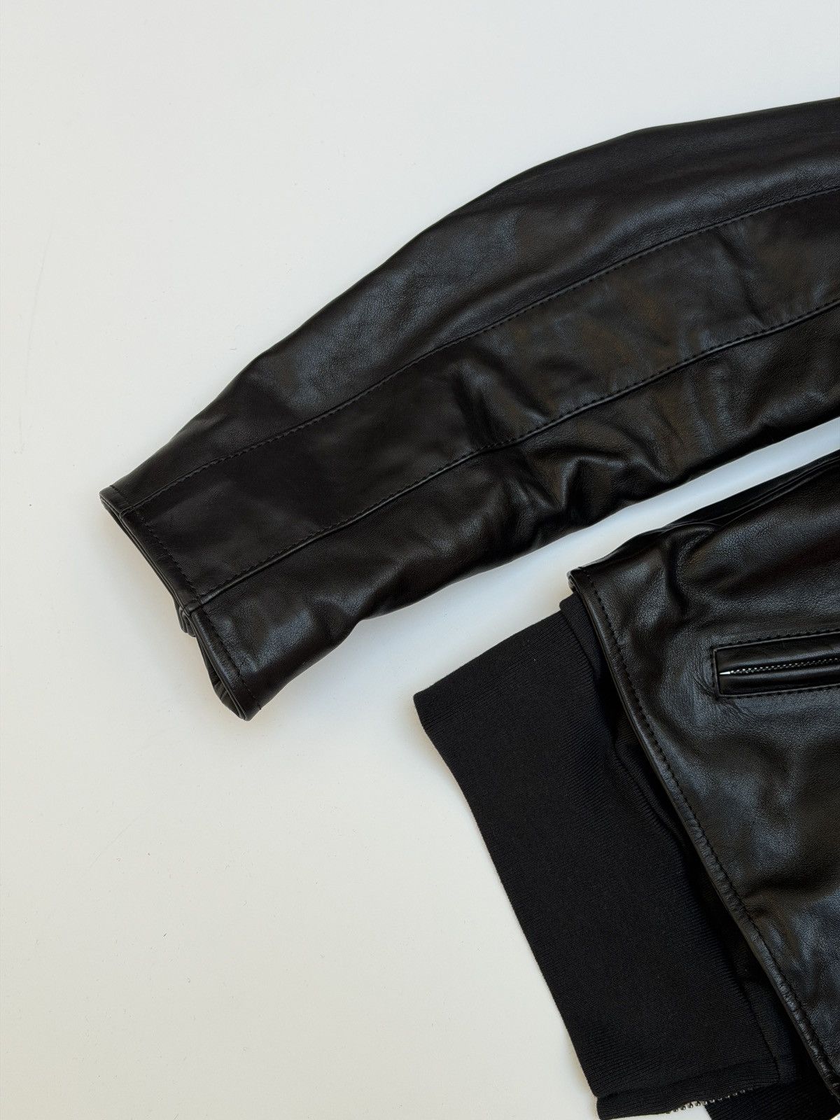 Balenciaga Balenciaga Shrunk Racer Hooded Layer Jacket Black Leather Size US XS / EU 42 / 0 - 5 Thumbnail