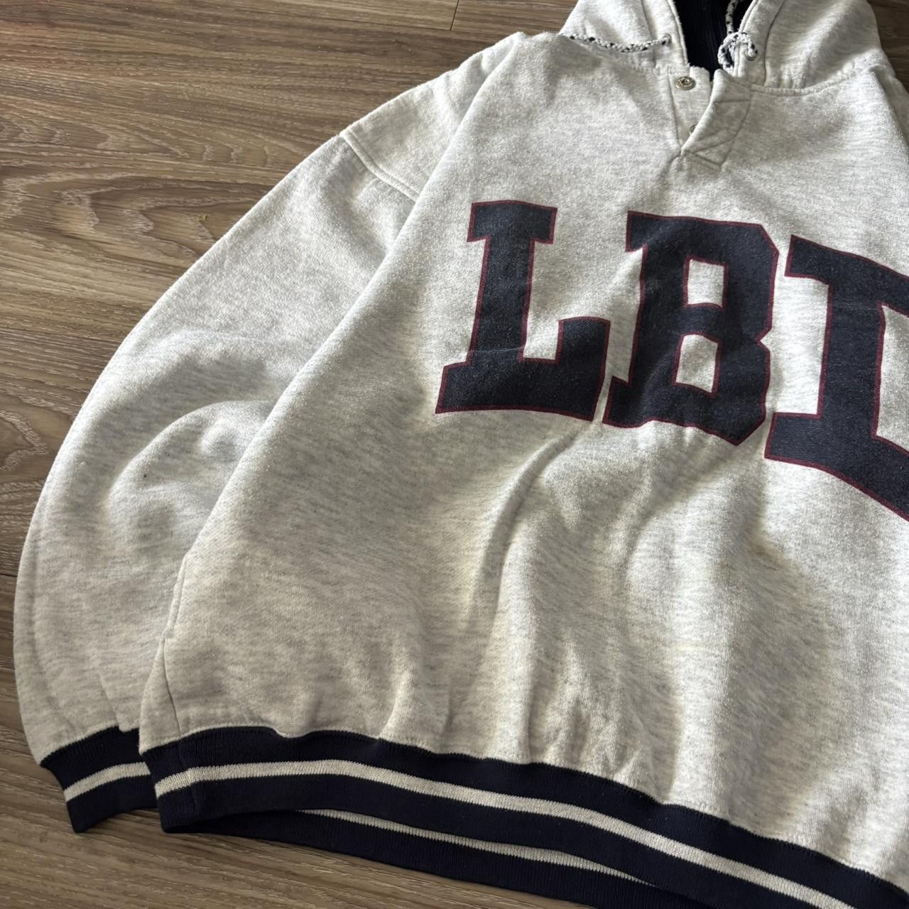Vintage Crazy Vintage 90s Grey LBI Spellout Streetwear Hoodie! Fits L Size US L / EU 52-54 / 3 - 3 Thumbnail