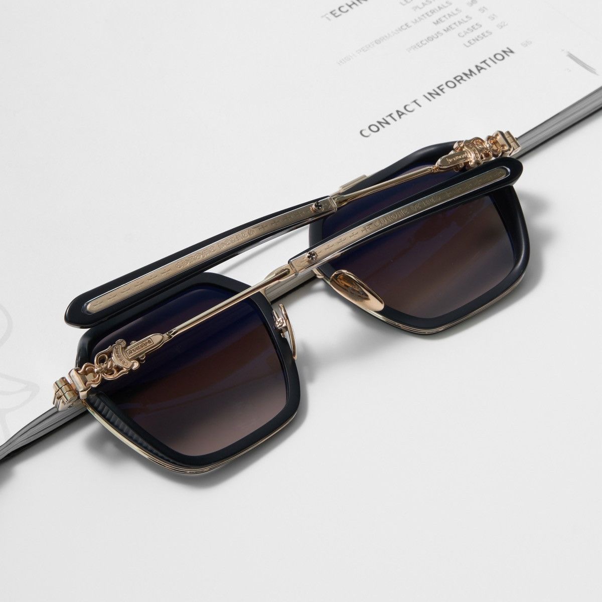 Chrome Hearts CHROME HEARTS HOTATION MBK/ GP - MBK- PLASTIC SUNGLASSES Size ONE SIZE - 6 Thumbnail