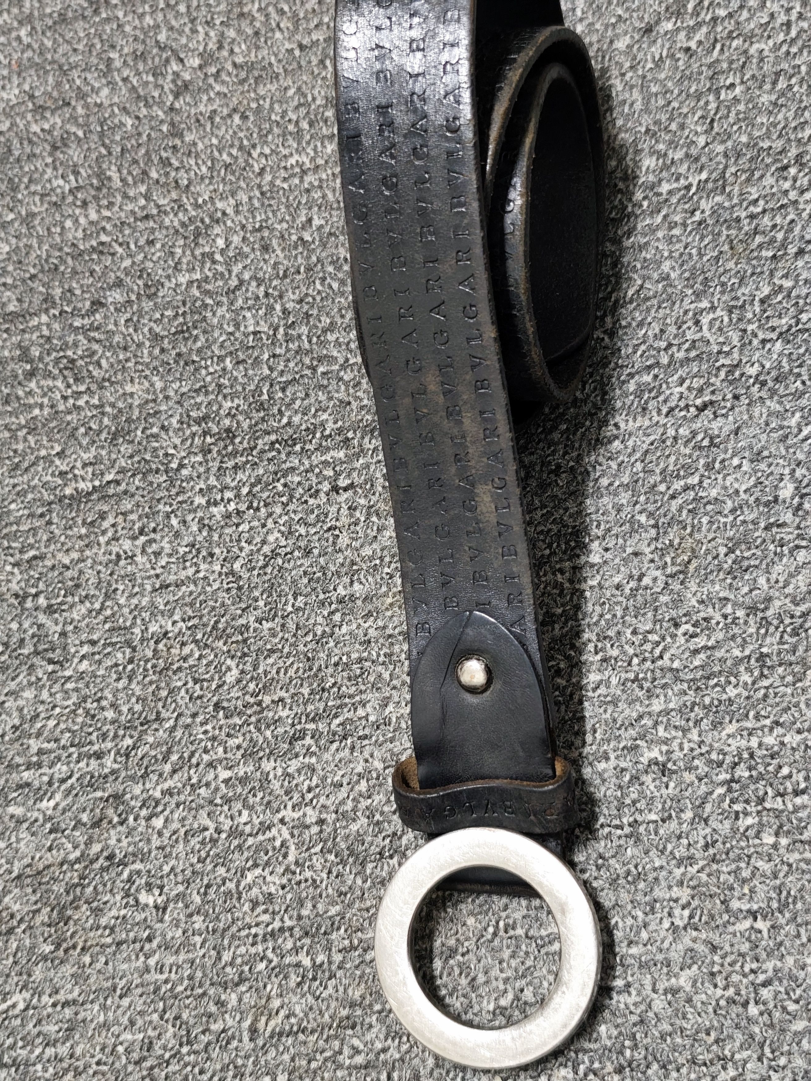 Authentic BVLGARI Beige Canvas Dark Brown Leather Silver Round Buckle 85/34 Bvlgari Belts for Women for sale | eBay main image 4