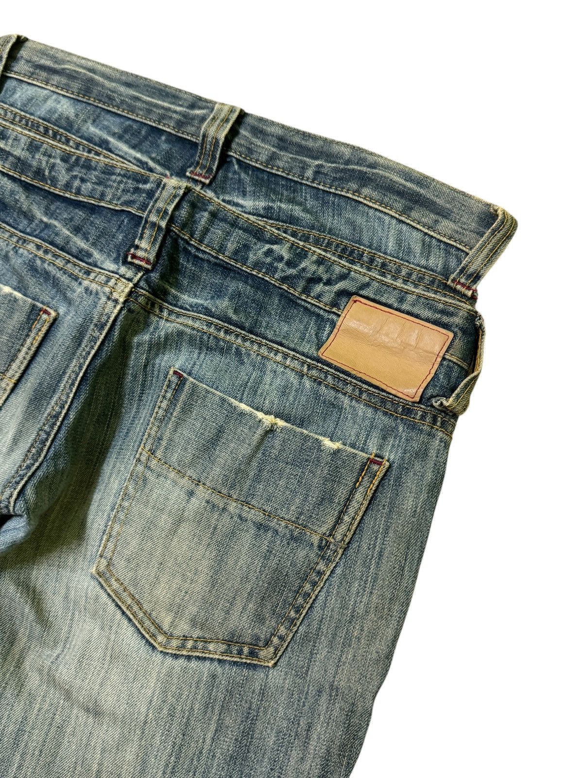 Hysteric Glamour × Japanese Brand LUCKY STORE DOUBLE WAIST JUNYAWATANBE STYLE DISTRESSED DENIM Size US 30 / EU 46 - 17 Thumbnail