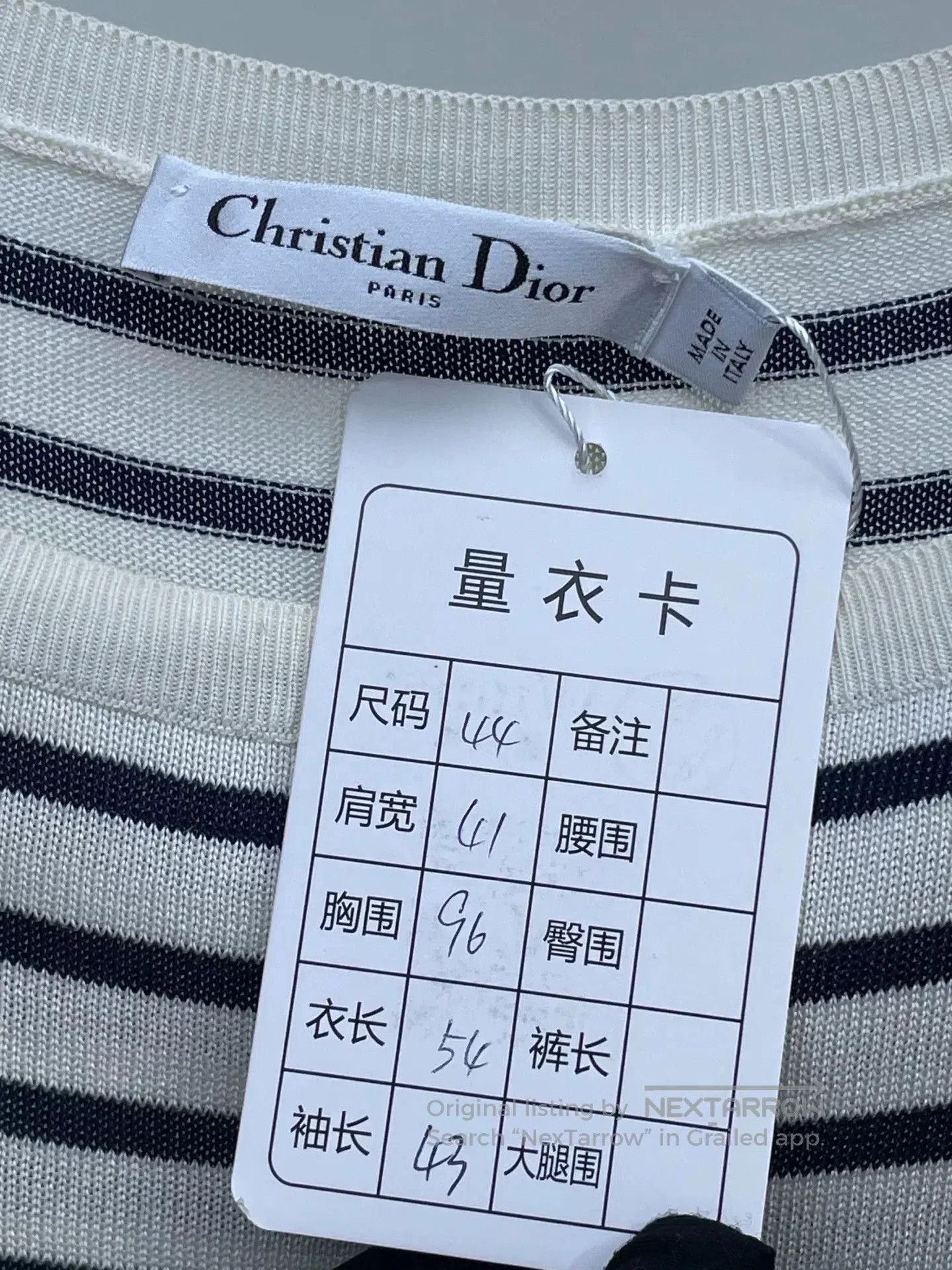 Japanese Brand DIOR Long Sleeve Striped T-Shirt. Size US S / EU 44-46 / 1 - 5 Thumbnail