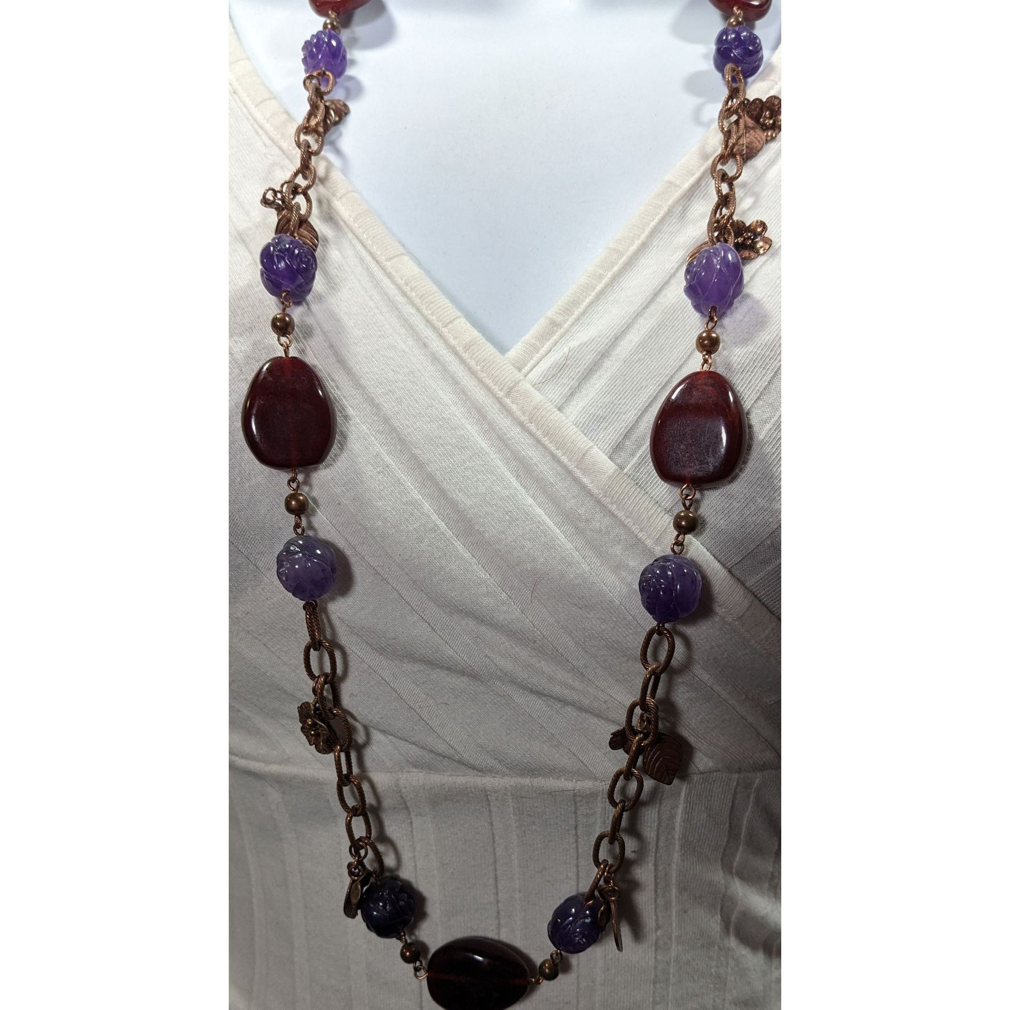 Other Vintage Cottagecore Floral Beaded Chain Necklace Size ONE SIZE - 4 Thumbnail