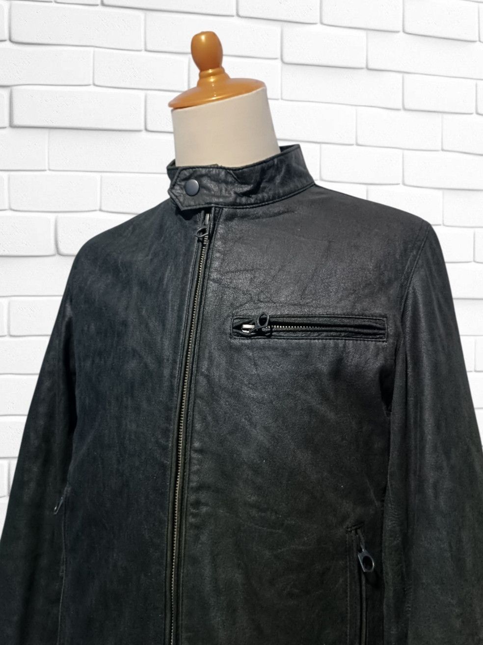 Japanese Brand Vintage Distressed Black Biker Leather Jacket Size US L / EU 52-54 / 3 - 3 Thumbnail
