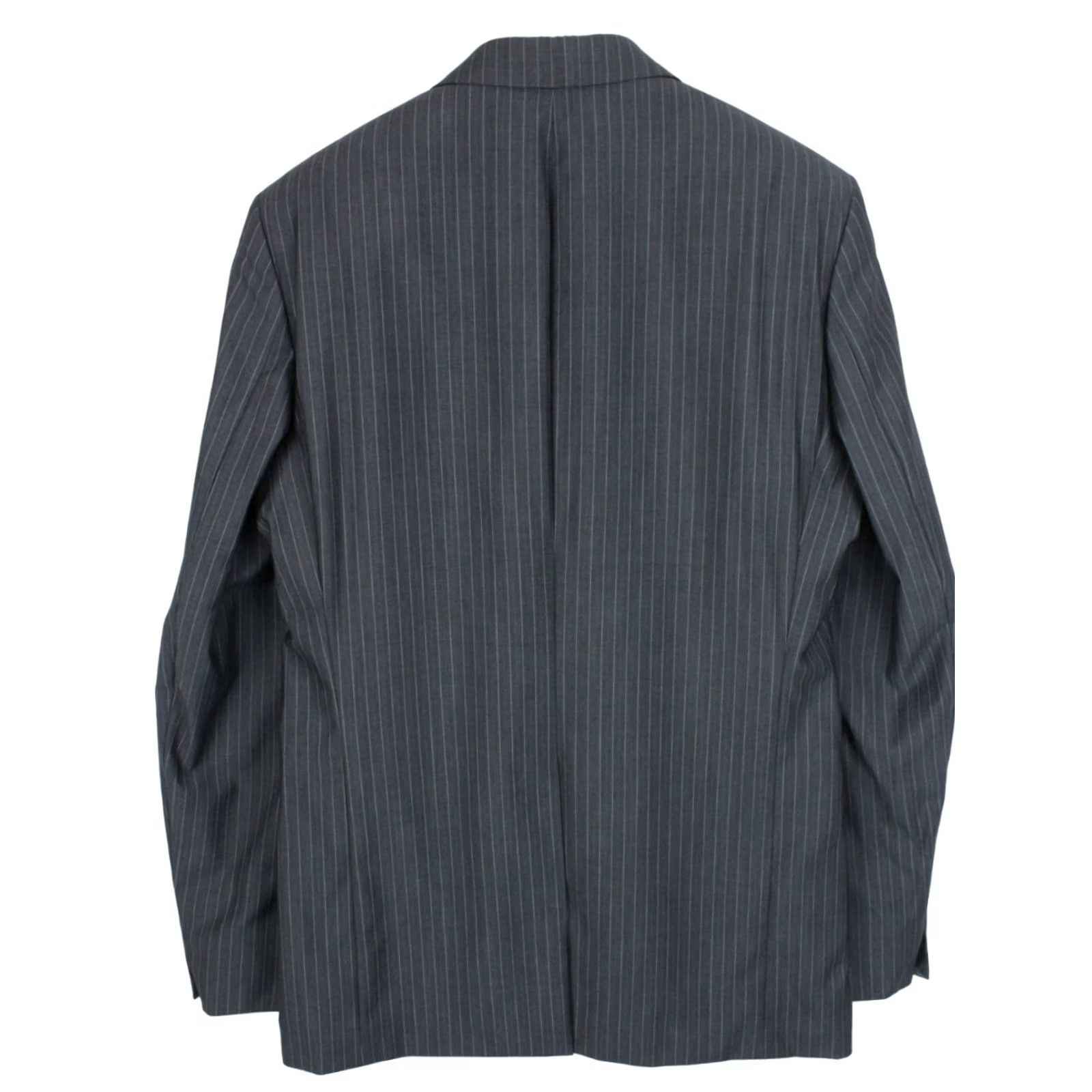 Hugo Boss HUGO BOSS Rossellini/Movie Blazer Men's LARGE Virgin Wool Pinstriped Lined Blazer Mens Blue Pinstripe Wool Notch Lapel 3 Buttons Regular Bottom Vented Size 42R - 2 Thumbnail
