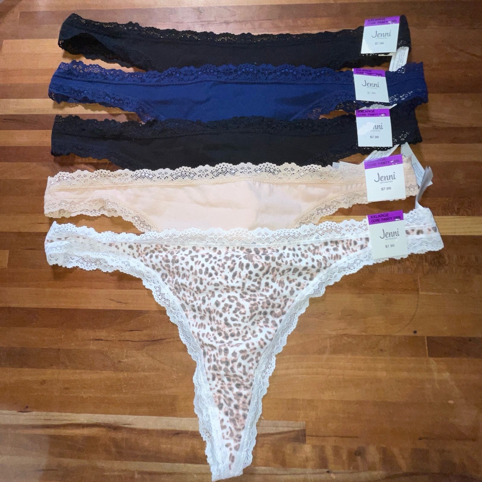 Other Jenni Women's Lace-Trim Thong set of 5 Size ONE SIZE - 5 Thumbnail