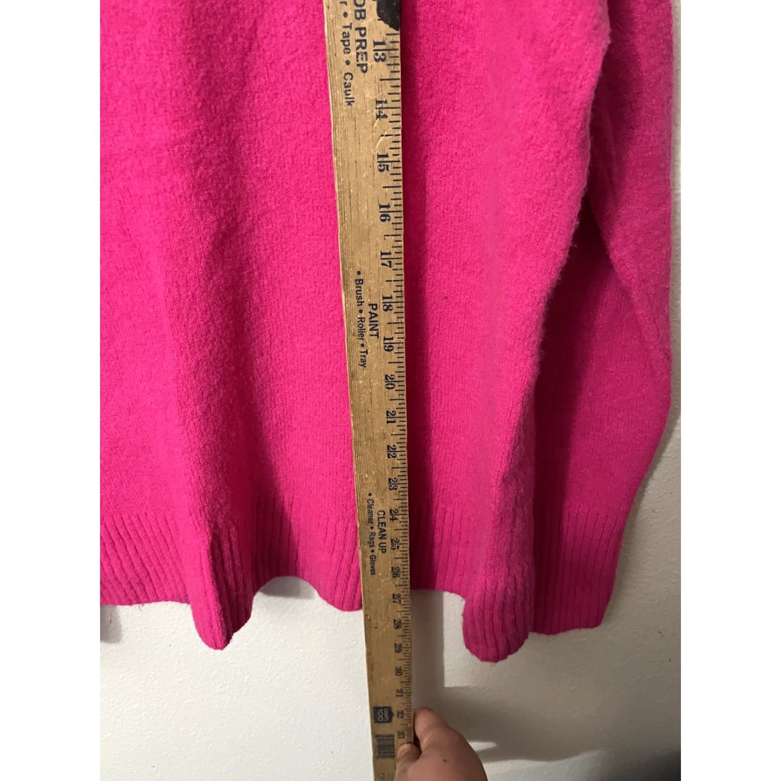 Gap GAP Women's Large V-Neck Pullover Sweater Merino Extra Fine Wool Blend Hot Pink Size L / US 10 / IT 46 - 5 Thumbnail