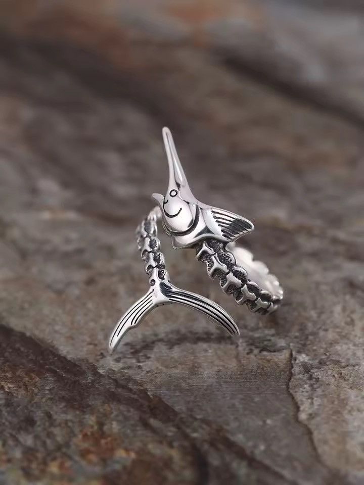 Jewelry Sterling Silver Tuna Streetwear Ring Size ONE SIZE - 2 Thumbnail