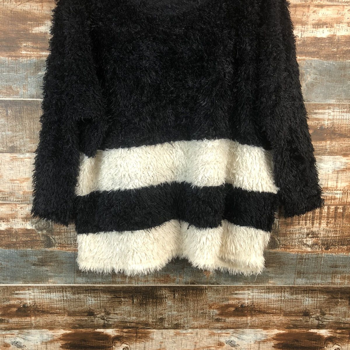 Homespun Knitwear × Japanese Brand DL Park Girl Black fur shaggy Mohair Knitwear #C040 Size M / US 6-8 / IT 42-44 - 3 Thumbnail