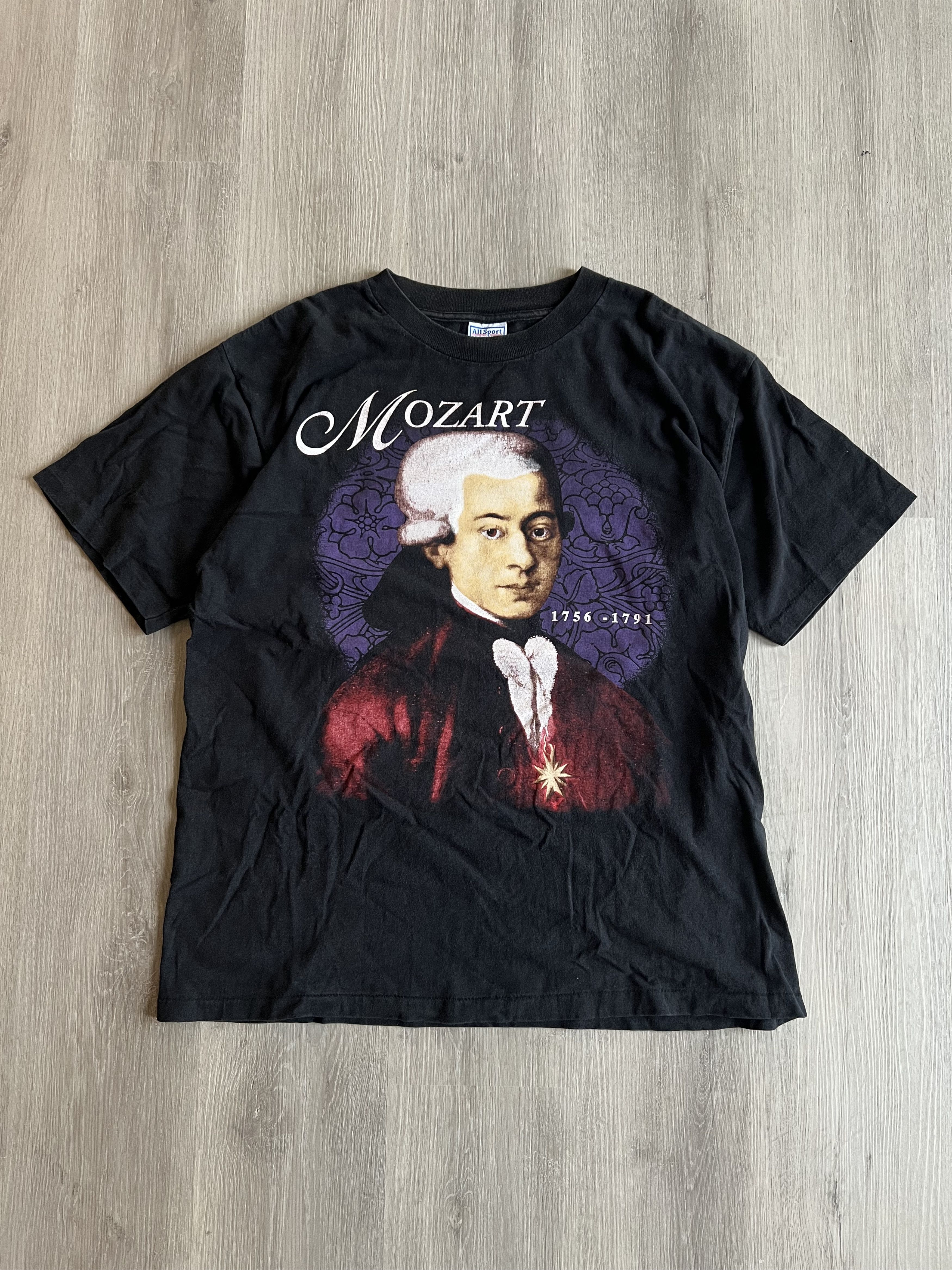 Vintage 90s Wolfgang Amadeus Mozart Classic Composer Tee Size US XL / EU 56 / 4 - 1 Thumbnail