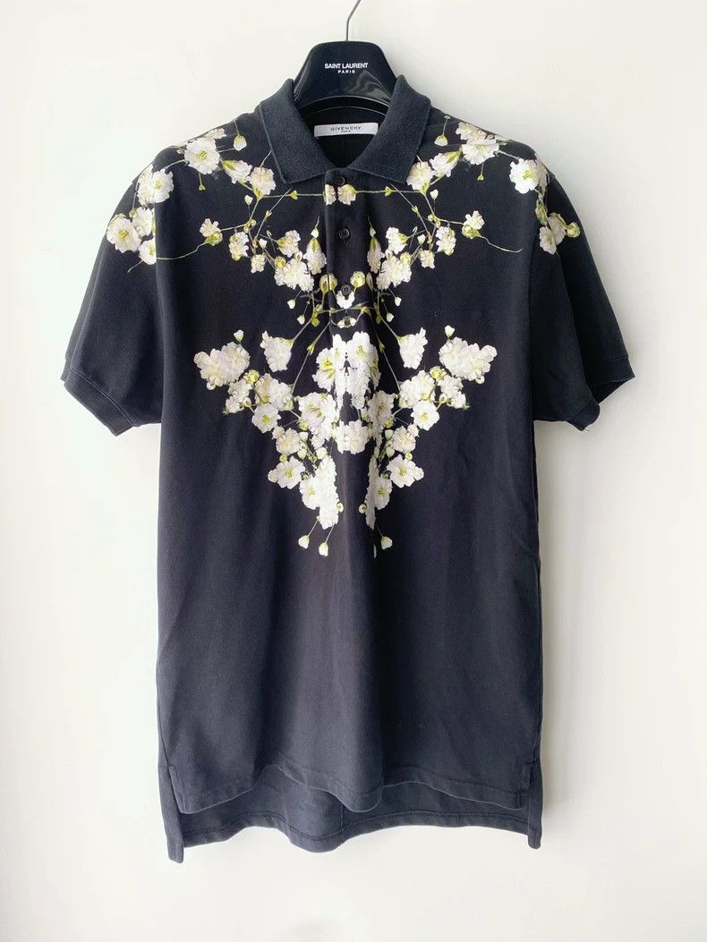 Givenchy Givenchy Floral Printed Black Short Sleeve Polo Size US XS / EU 42 / 0 - 1 Thumbnail
