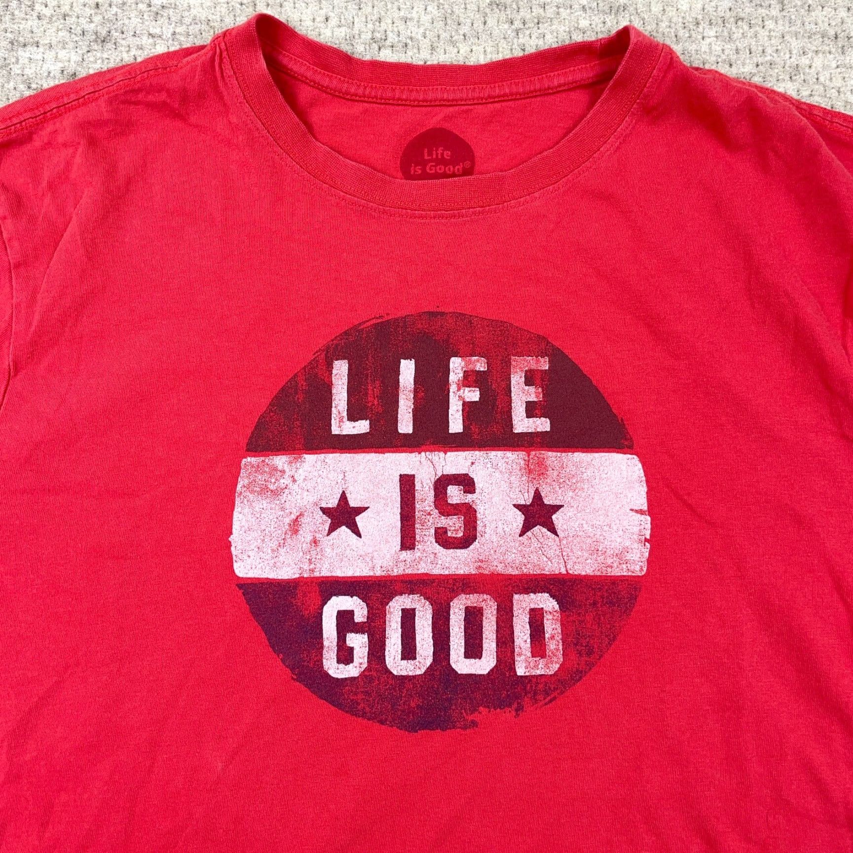Life is Good Life Is Good Shirt Men Large Red Crusher Tee Classic Fit Spellout Logo Adult Size US L / EU 52-54 / 3 - 2 Thumbnail