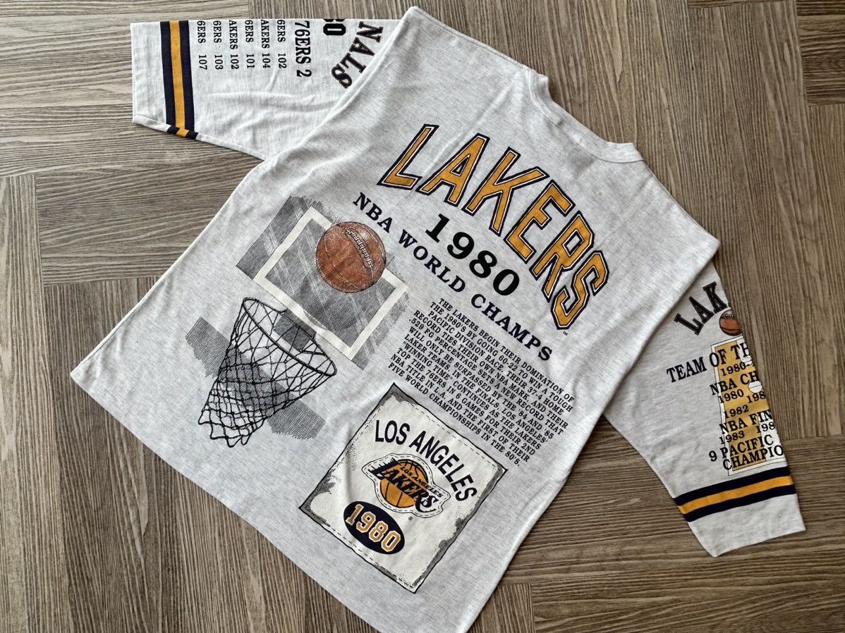 NBA × Vintage Vintage LA Lakers 1980 Championship by LONG GONE USA Size US XL / EU 56 / 4 - 6 Thumbnail