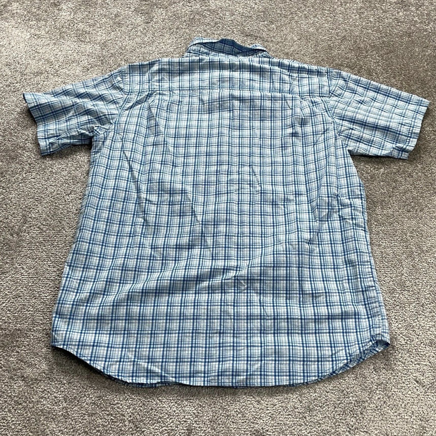 Vintage Columbia Shirt Large Mens Blue White Plaid Short Sleeve Button Down Zip Pocket Size US L / EU 52-54 / 3 - 2 Thumbnail