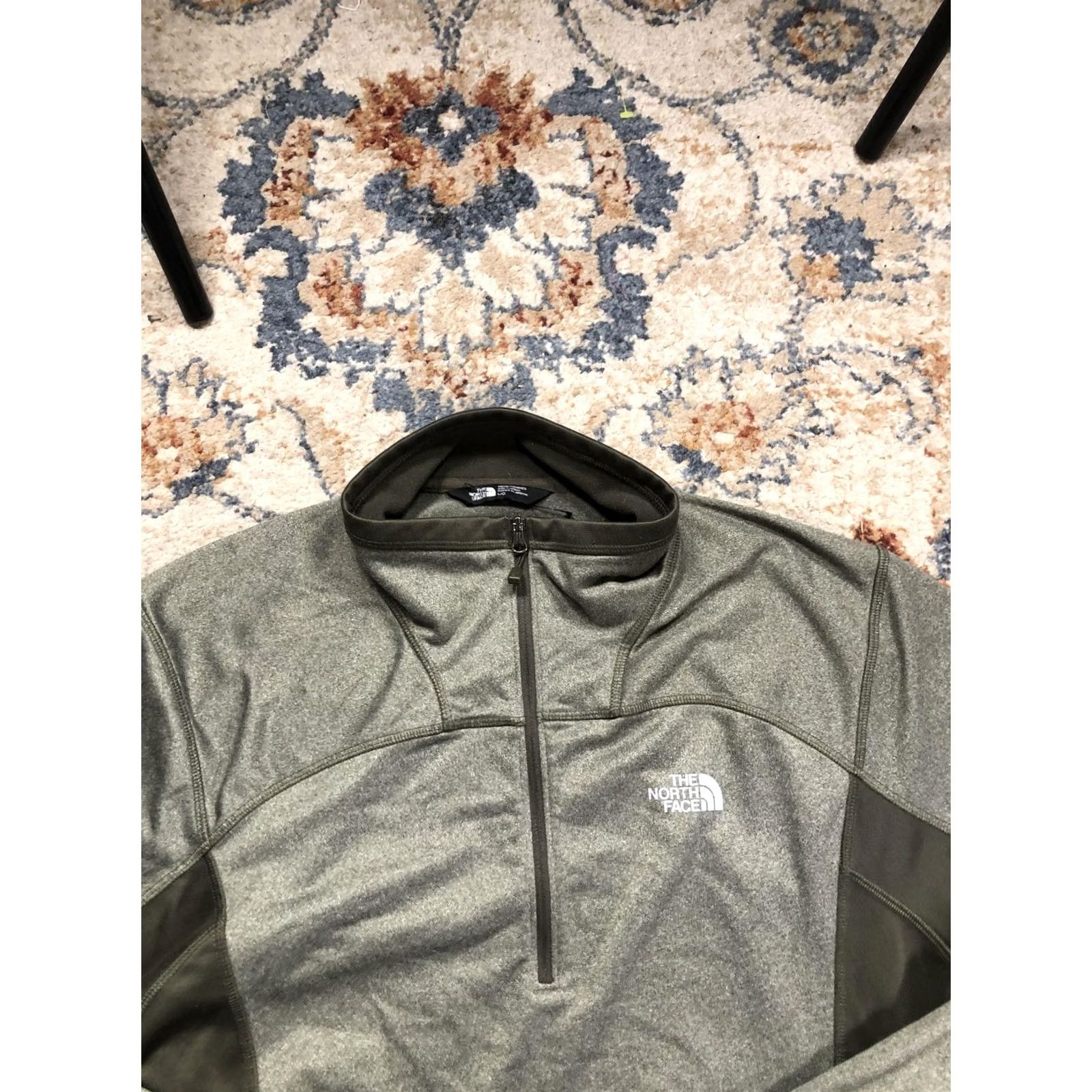 The North Face The North Face Pullover Mens L Green Fleece 1/4 Zip Long Sleeve Hiking Colorblock Jacket Size US L / EU 52-54 / 3 - 2 Thumbnail