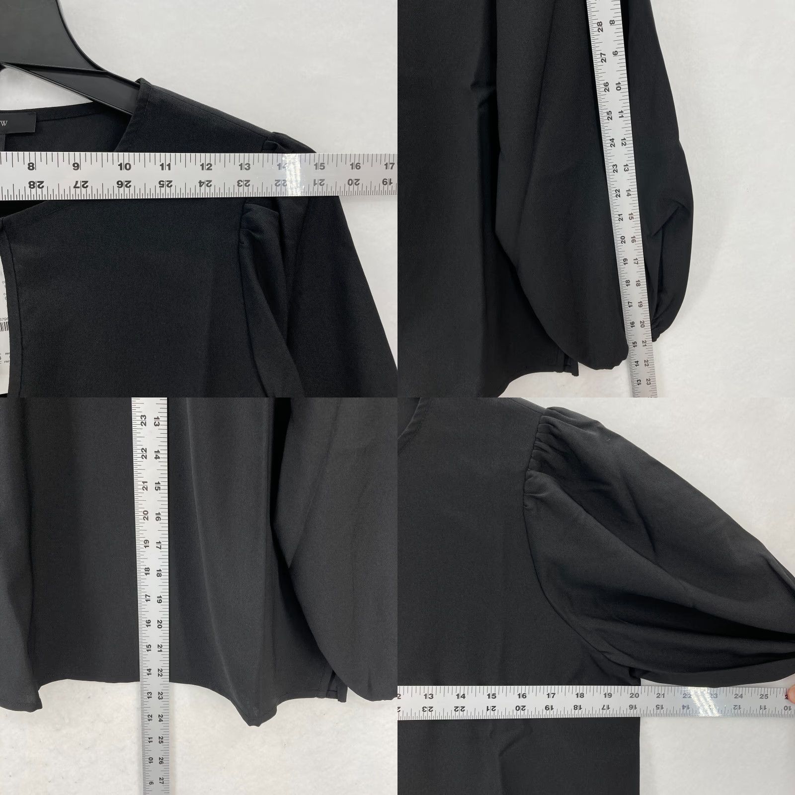 J.Crew J.CREW Puff Sleeve Satin Back Crepe Top Women's PM Petite Black Keyhole Neckline Size M / US 6-8 / IT 42-44 - 8 Thumbnail