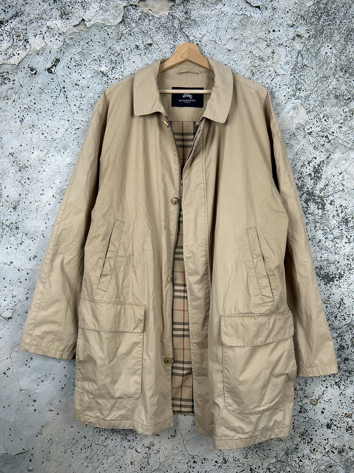Vintage Burberry London Beige Coach Jacket 90s Luxury Cloaks Capes