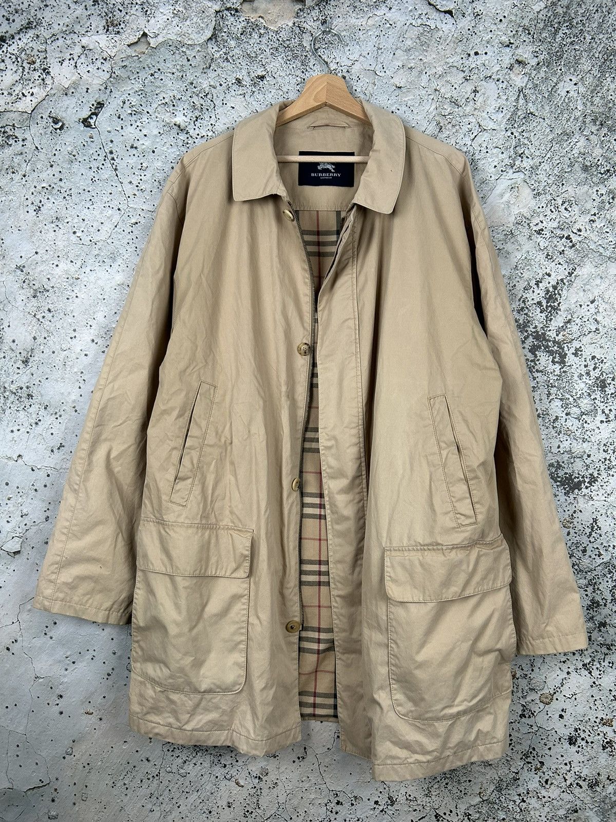 Image of Vintage Burberry London Beige Coach Jacket 90's Luxury, Men's (Size XL)