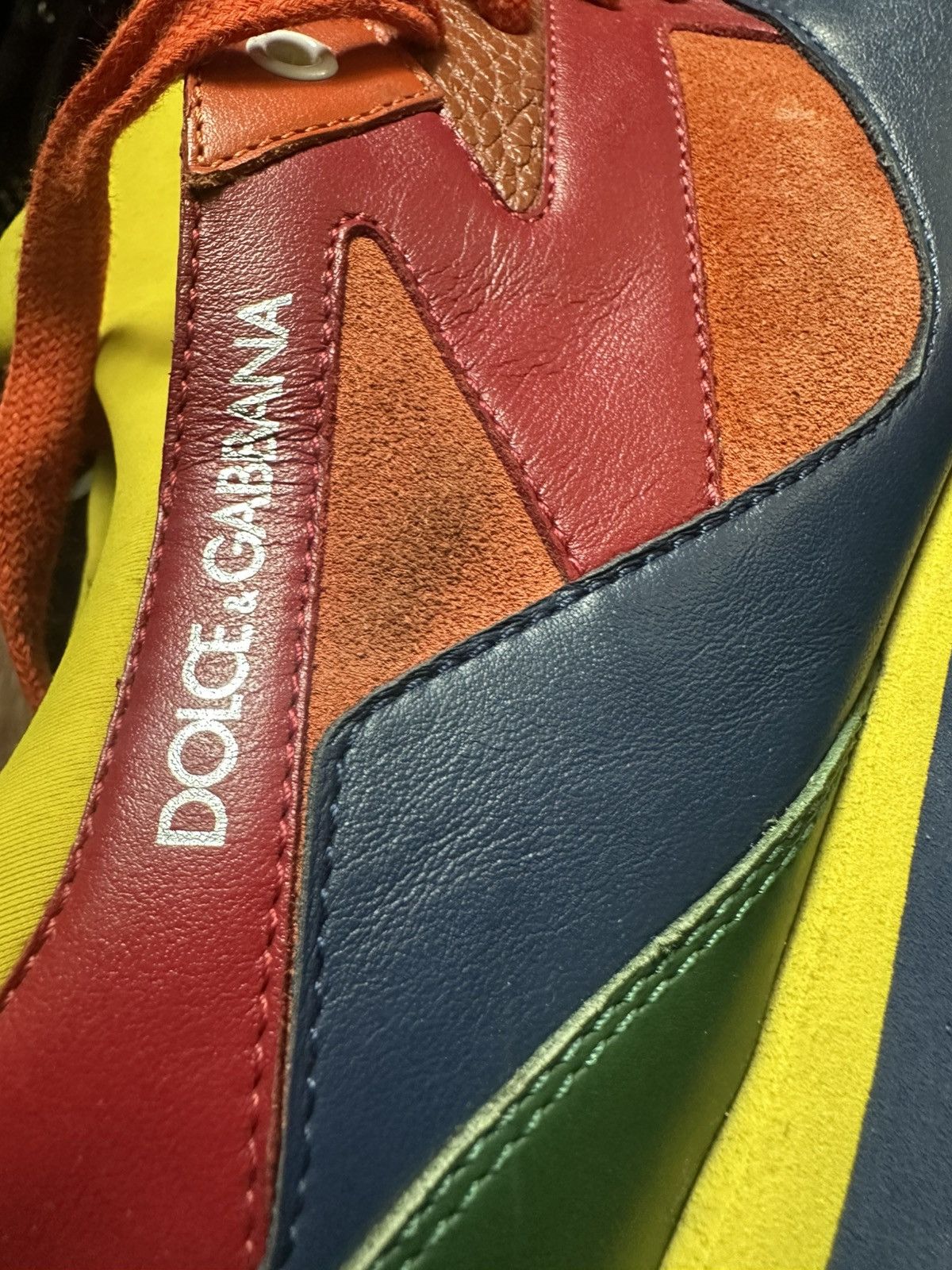 Dolce & Gabbana Dolce & Gabbana CS1424 Multicolor Leather Suede Sneakers (8) Size US 8 / EU 41 - 4 Thumbnail