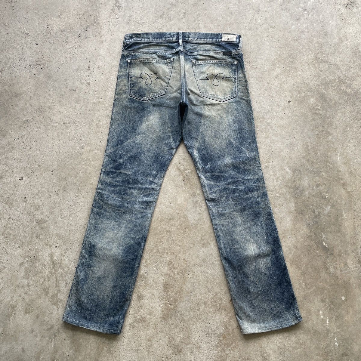 Japanese Brand Vintage BlueWay Japan Rusty Jeans Faded Distressed Pants W35 Size US 35 - 15 Thumbnail