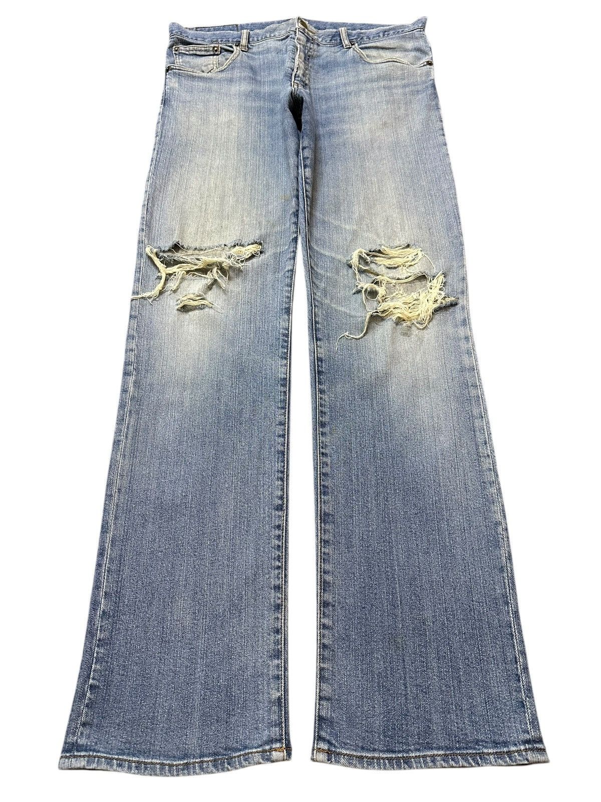 Hanes Vintage 90s Hanes Faded Wash Destroyed Distressed Jeans Size US 34 / EU 50 - 1 Thumbnail