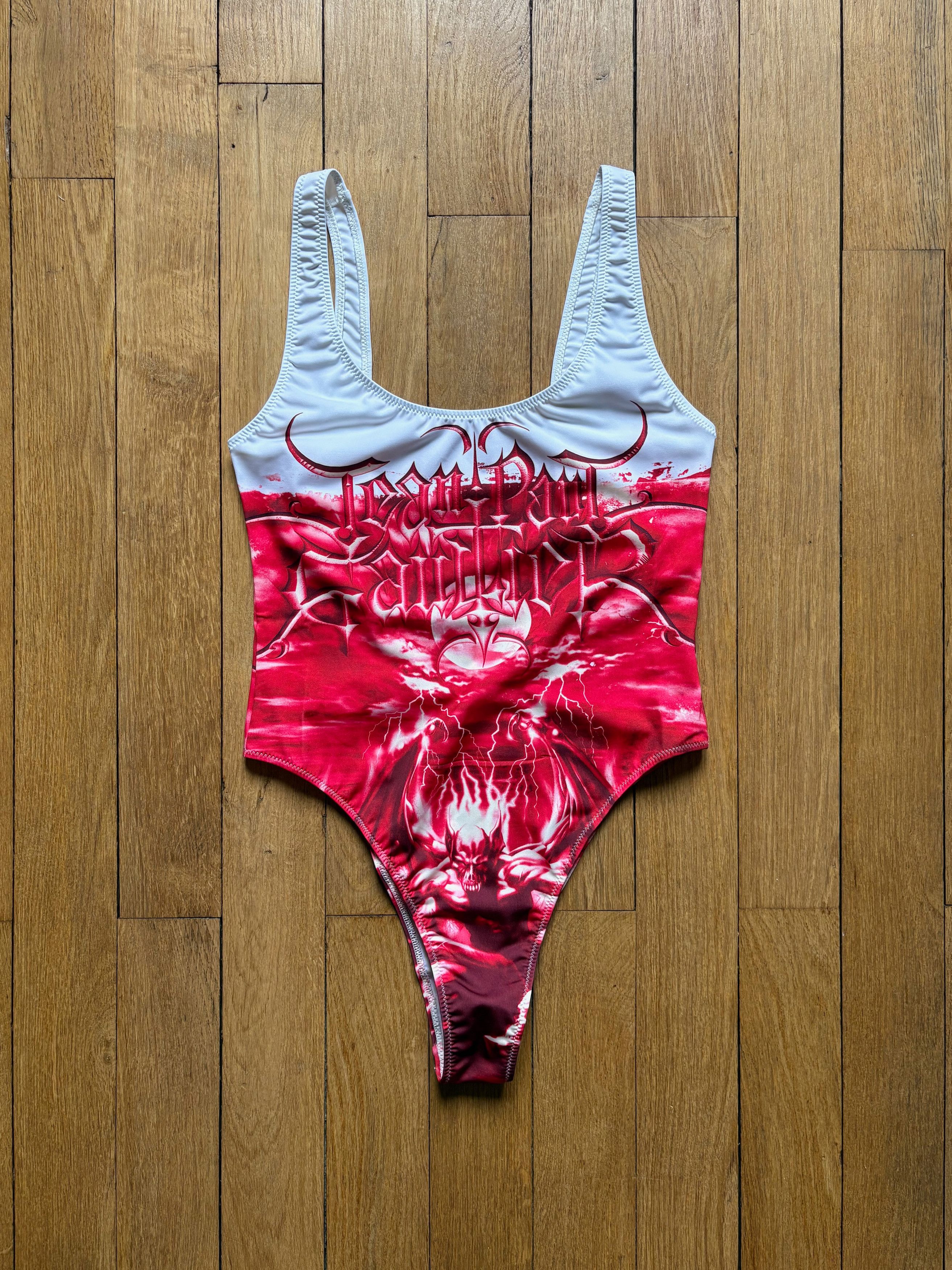 Jean Paul Gaultier Jean Paul Gaultier red diablo one piece swimsuit Size S / US 4 / IT 40 - 1 Thumbnail