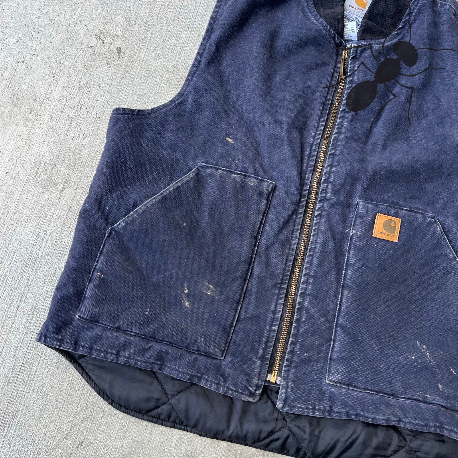 Carhartt × Vintage Carhartt V02 MDT blue quilted work wear vest Size US L / EU 52-54 / 3 - 3 Thumbnail