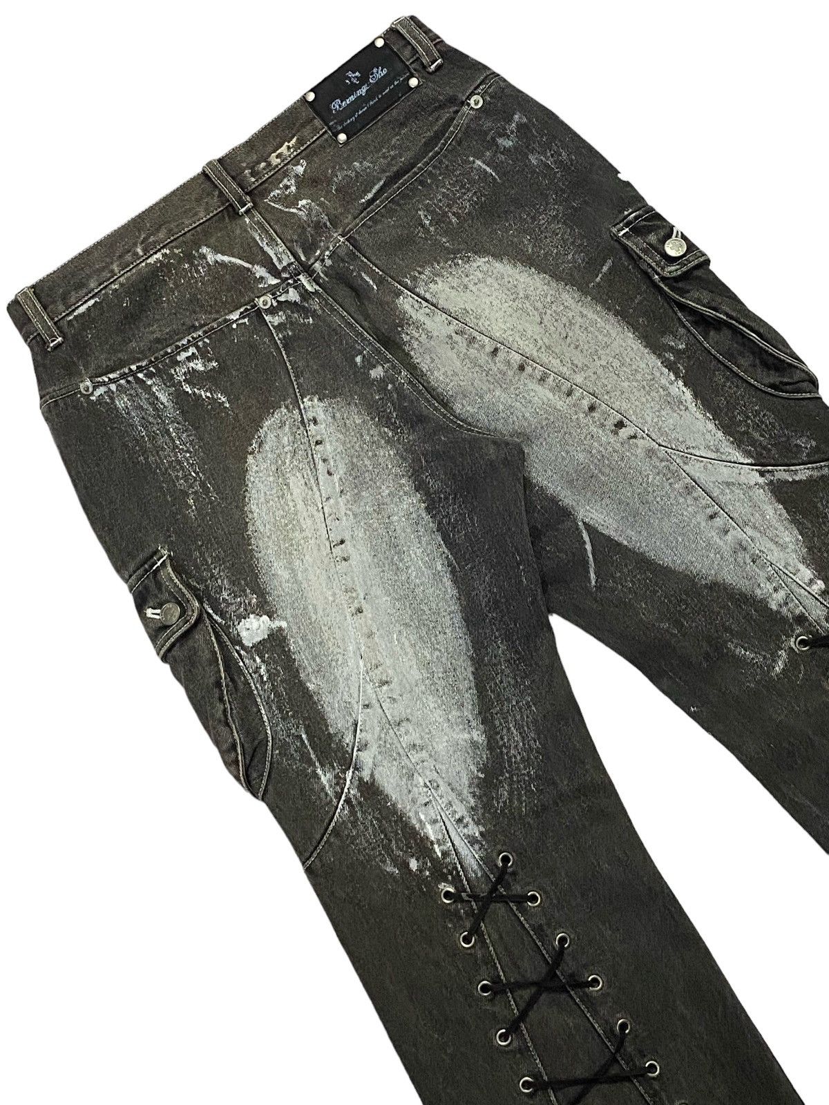 If Six Was Nine × Japanese Brand Berning Sho Flared Cargo Jeans Size US 30 / EU 46 - 20 Thumbnail