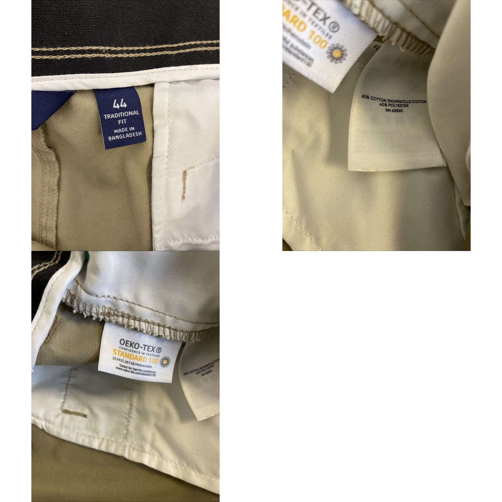 Lands' End Lands' End Men's Chino Pants 44x34 Tan Classic Fit No Iron Wrinkle Resistant Workwear Size US 44 / EU 60 - 8 Thumbnail