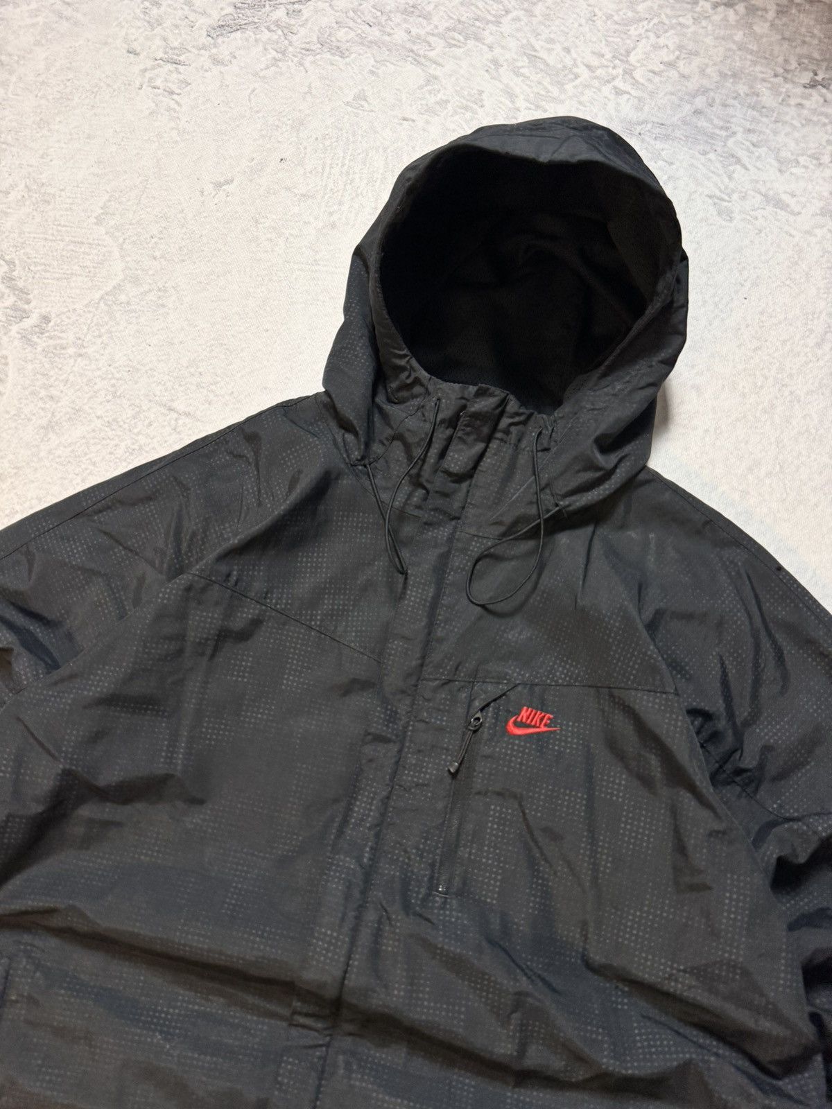 Nike × Vintage 00s Nike Vintage Airmax Nylon Oversize Drill Hooded Jacket Size US L / EU 52-54 / 3 - 2 Thumbnail