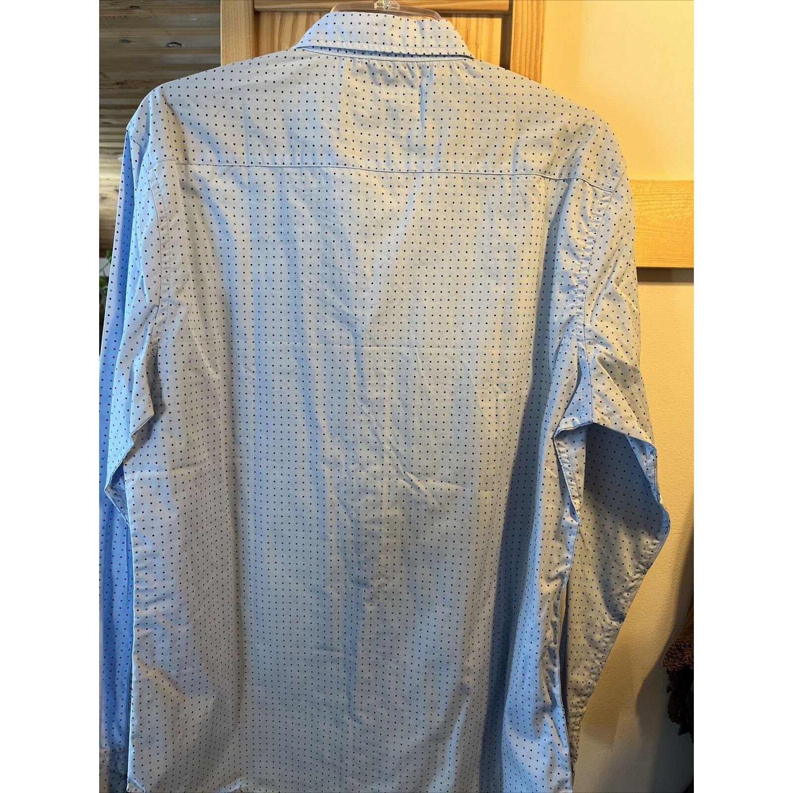 Other Level Ten Men's L Blue Polka Dot Button Down LS Cotton Shirt Size US L / EU 52-54 / 3 - 7 Thumbnail