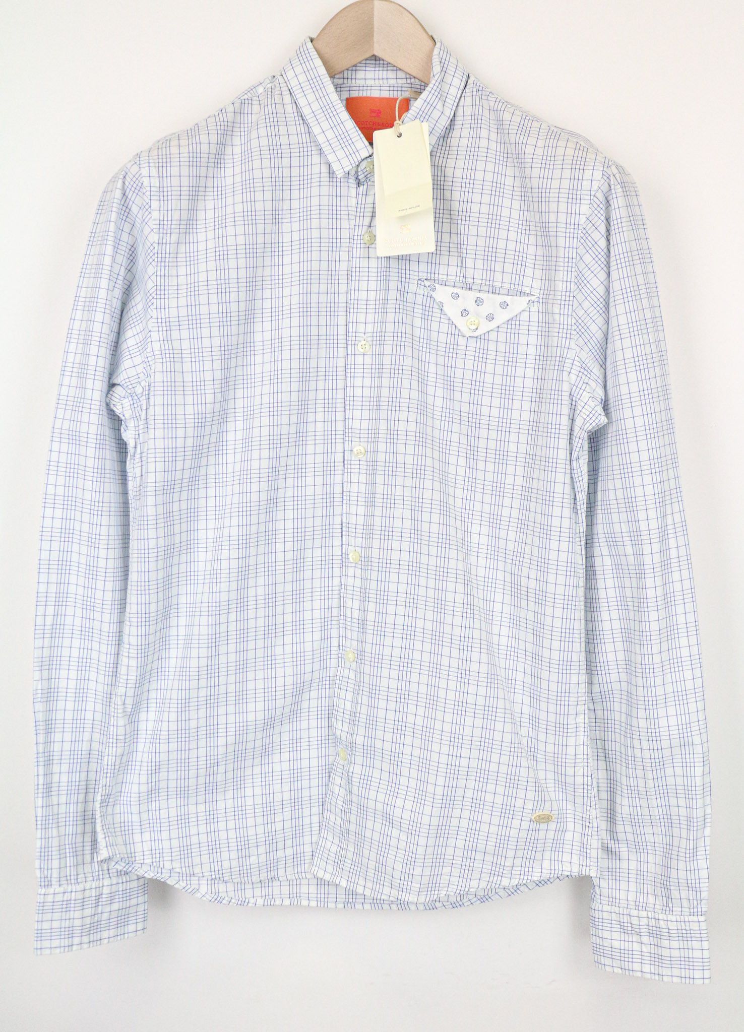 Scotch & Soda AMS COUTURE S Light Blue Slim Cotton Shirt 74790 Size US S / EU 44-46 / 1 - 1 Thumbnail