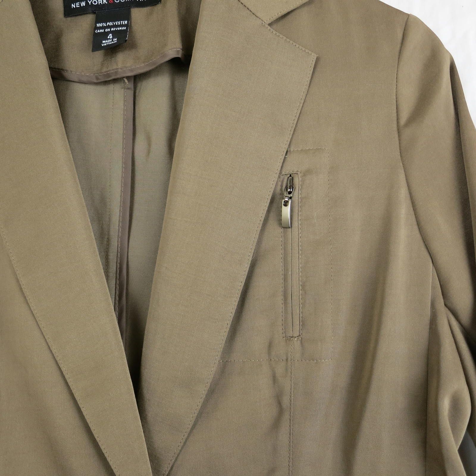 Other New York & Company Tan Blazer with Zip Pockets Size 4 Size S / US 4 / IT 40 - 3 Thumbnail