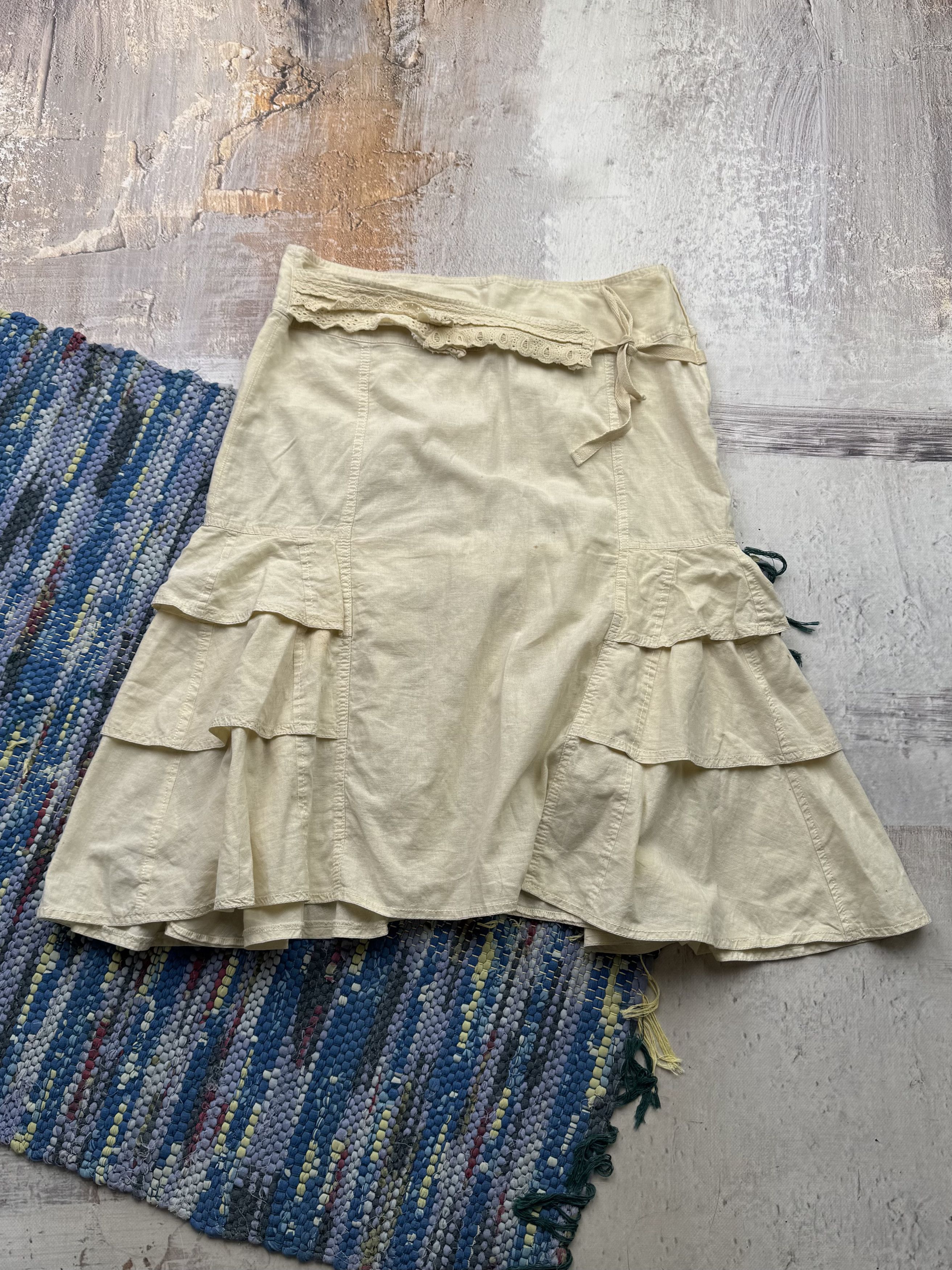Vintage Flare Linen Skirt D15 A766(508)
