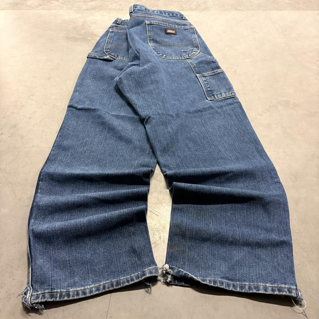 Dickies Crazy Vintage Y2K/2000s Baggy Wideleg Workwear Style Dickies Stained Carpenter Dark Wash Denim Jeans! Size US 40 / EU 56 - 7 Thumbnail