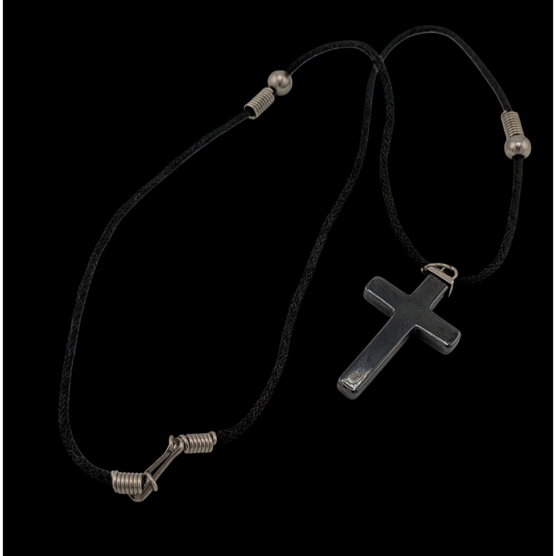 Other Religious Hematite Stone Cross Pendant Necklace Size ONE SIZE - 6 Thumbnail