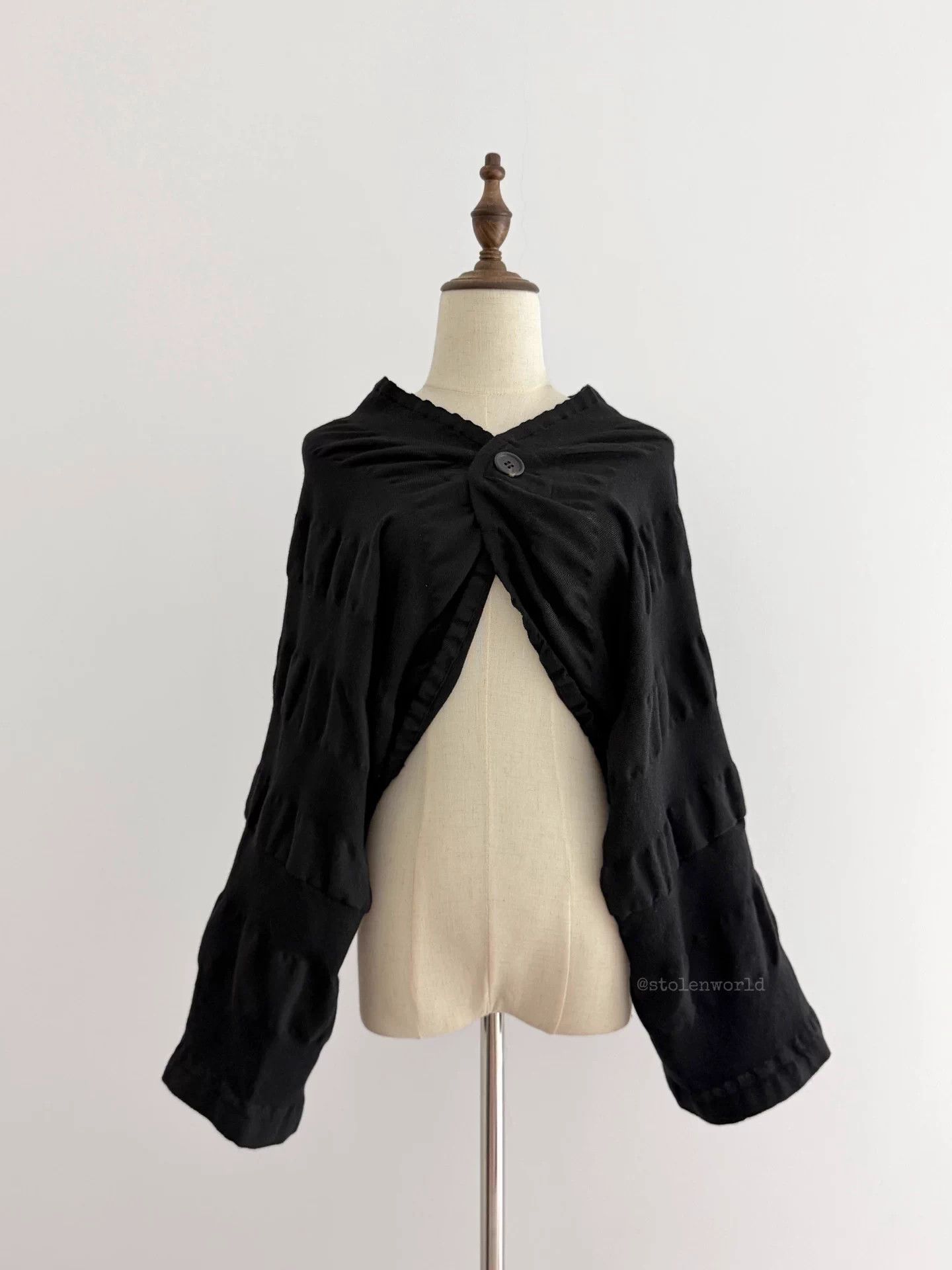 Y's Y's Red Label Batwing Gathered Wool Cape-like Jacket Size M / US 6-8 / IT 42-44 - 4 Thumbnail