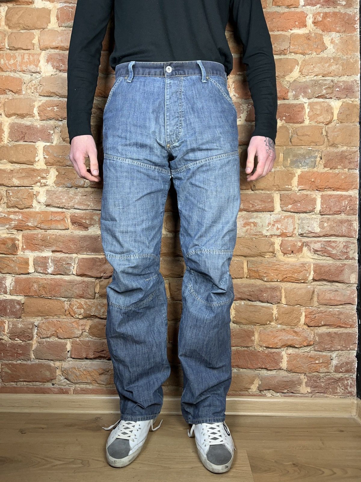 G-Star G-Star Raw Elwood 5620 distressed denim pants double knees Size US 33 - 2 Thumbnail