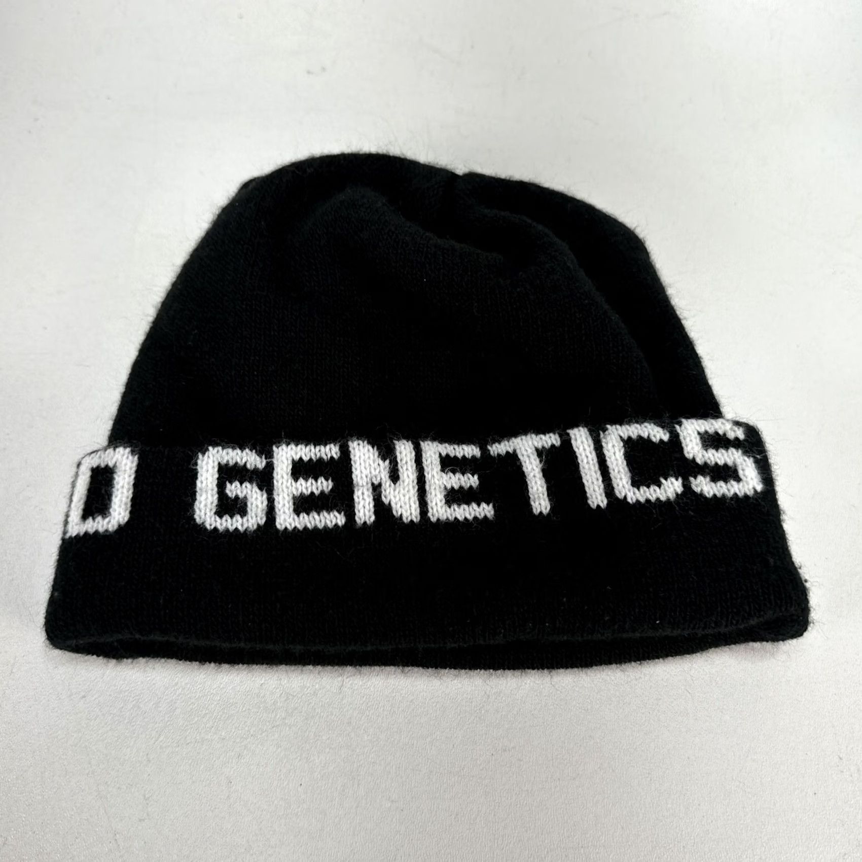 Vintage VINTAGE Accelerated Genetics Beanie Hat Cap Knit Black Winter USA Made Unisex Adults One Size Boys Girls Mens Womens Size ONE SIZE - 2 Thumbnail