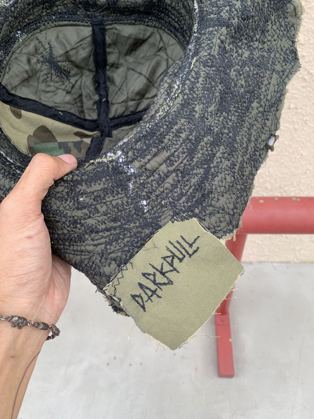 Vintage Kapital Style Camo Patchwork Bucket Hat Vintage Military Size ONE SIZE - 7 Thumbnail