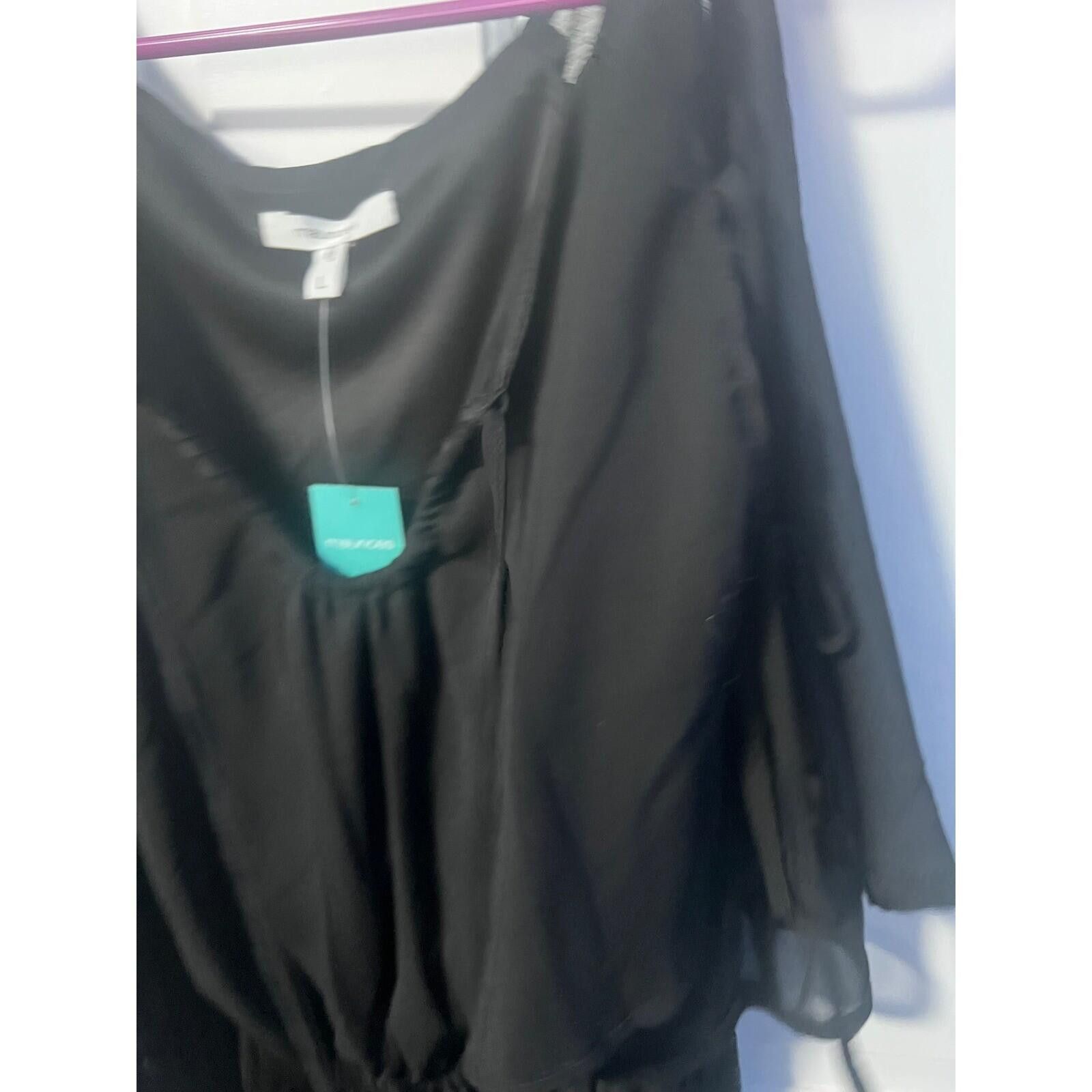 Other Maurices Cold Shoulder Dress Womens L Black NWT Chiffon Size L / US 10 / IT 46 - 3 Thumbnail