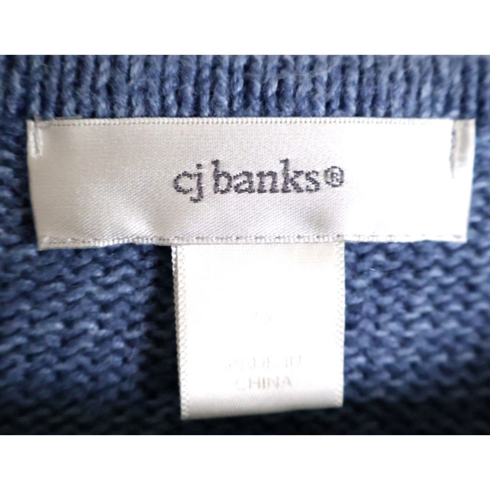 Vintage VINTAGE CJ Banks Sweater Cardigan Women's 1X Blue Cotton Ramie Blend Cat Kitten Motif Size XL / US 12-14 / IT 48-50 - 3 Thumbnail