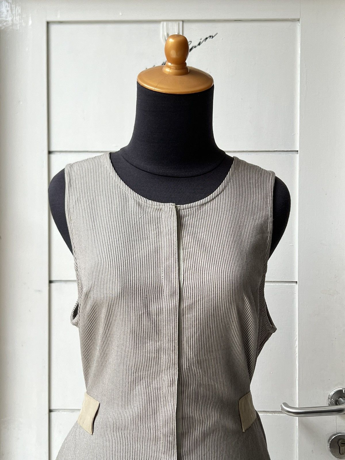 Issey Miyake IM PRODUCT Issey Miyake Striped Sleeveless Dress Size S / US 4 / IT 40 - 2 Thumbnail